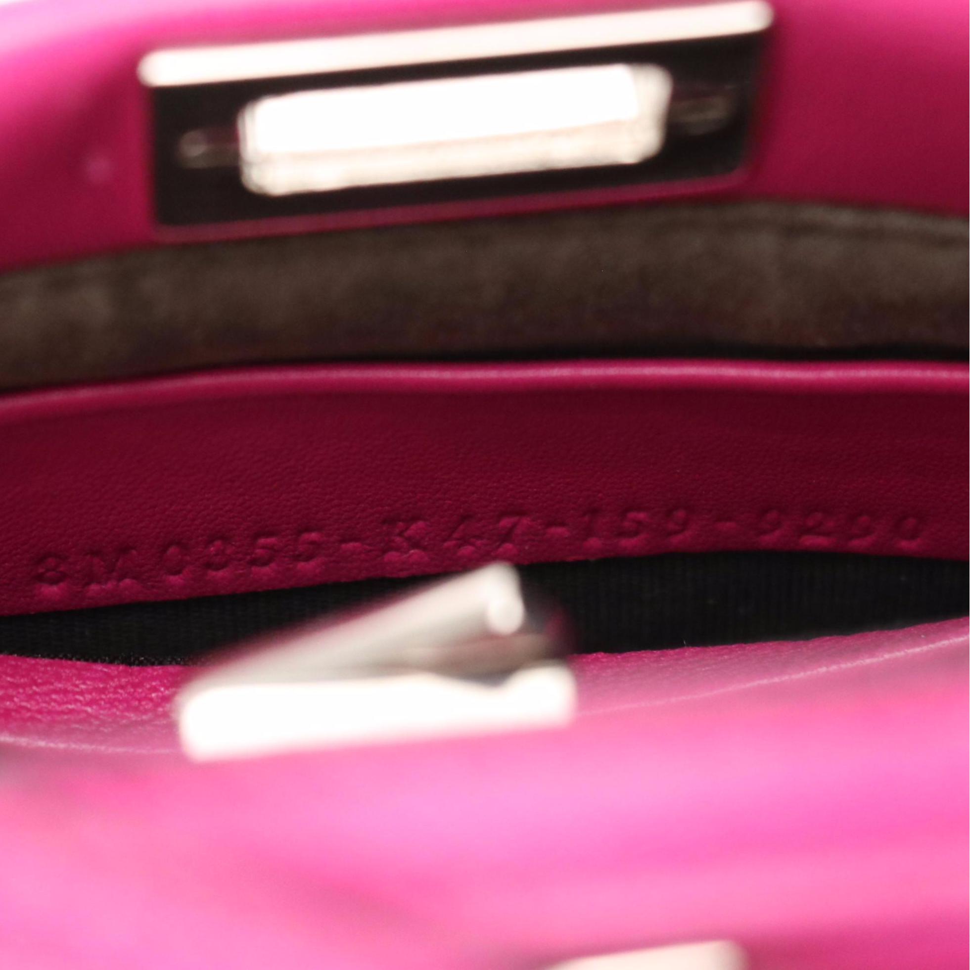 Fendi Nano Peekaboo Two-Way Bag in Pink Nappa Leather