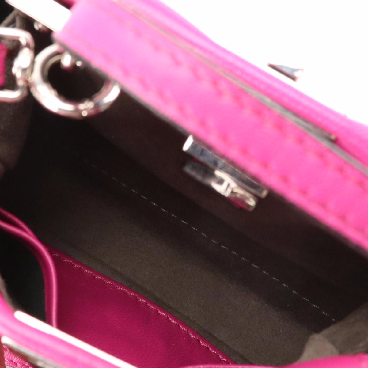 Fendi Nano Peekaboo Two-Way Bag in Pink Nappa Leather