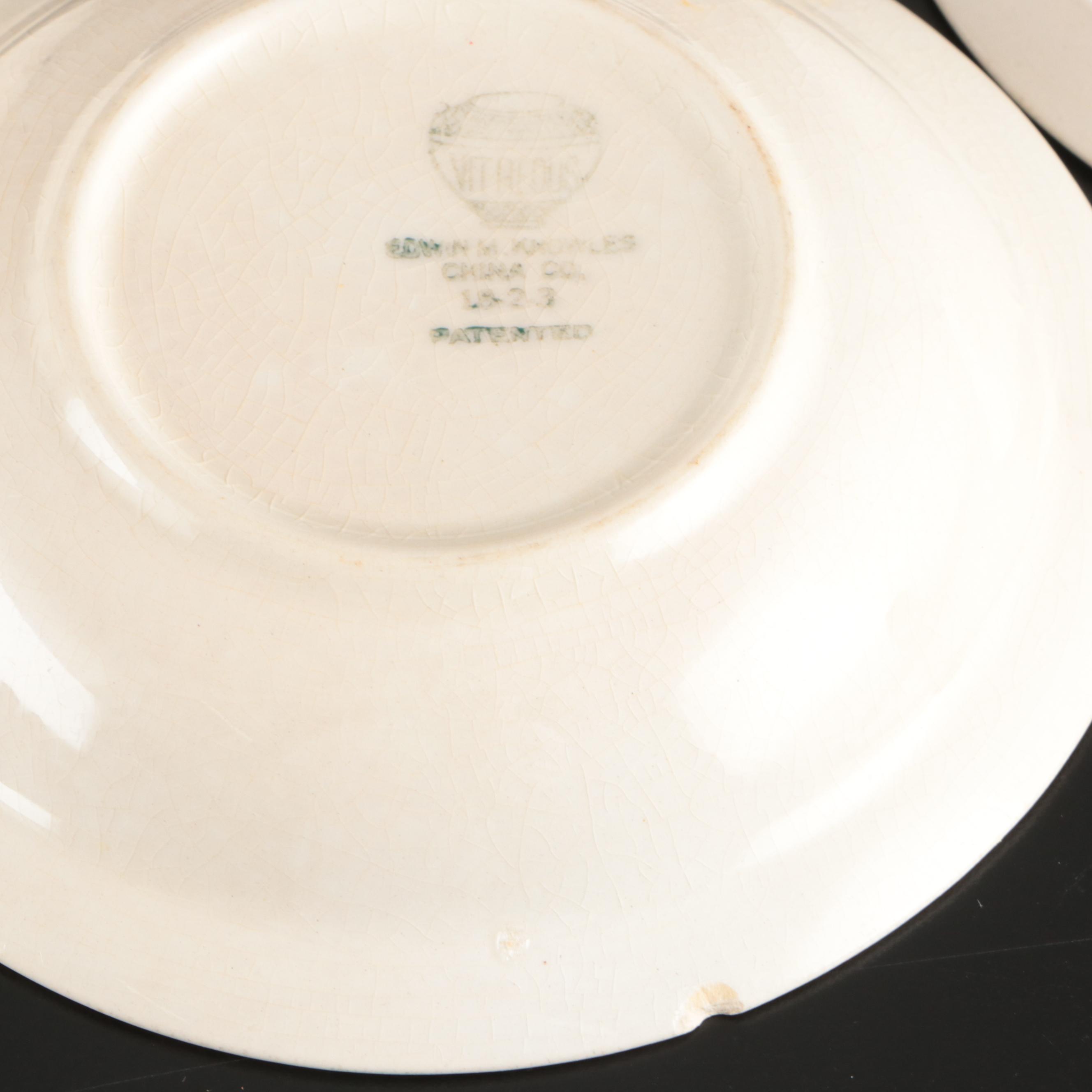 Edwin M. Knowles Porcelain Lidded Dish and Dessert Bowls with Other Tableware