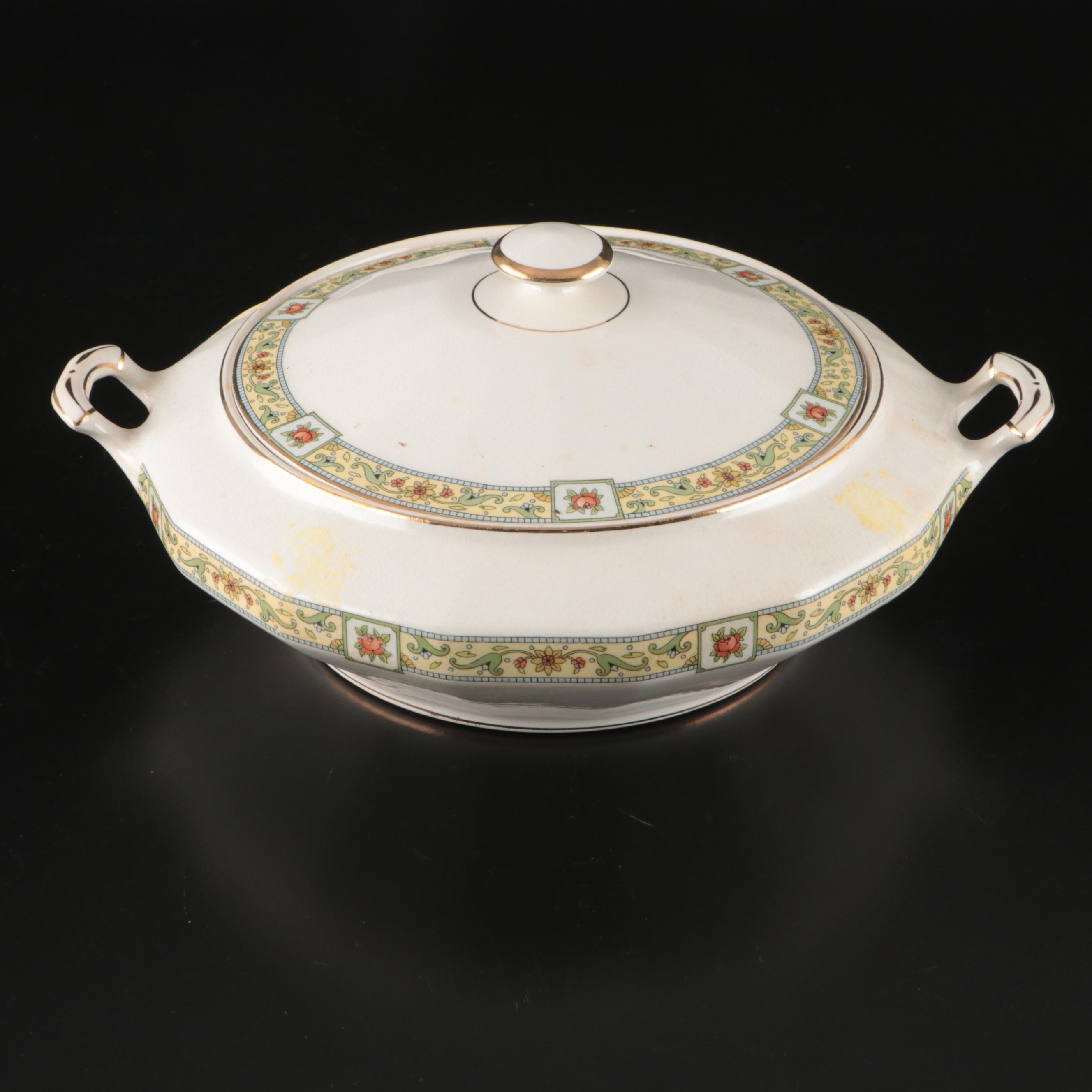 Edwin M. Knowles Porcelain Lidded Dish and Dessert Bowls with Other Tableware