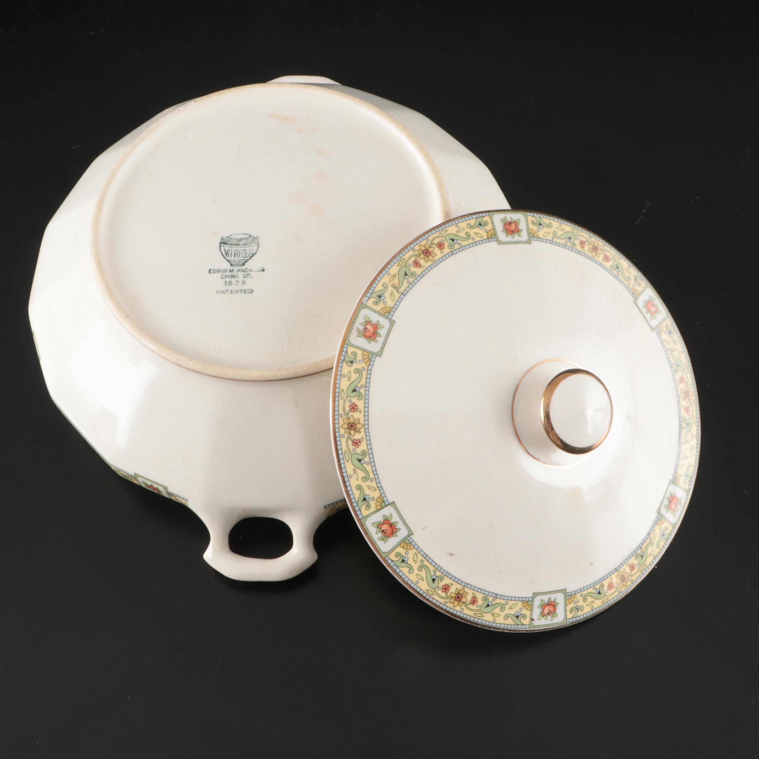 Edwin M. Knowles Porcelain Lidded Dish and Dessert Bowls with Other Tableware