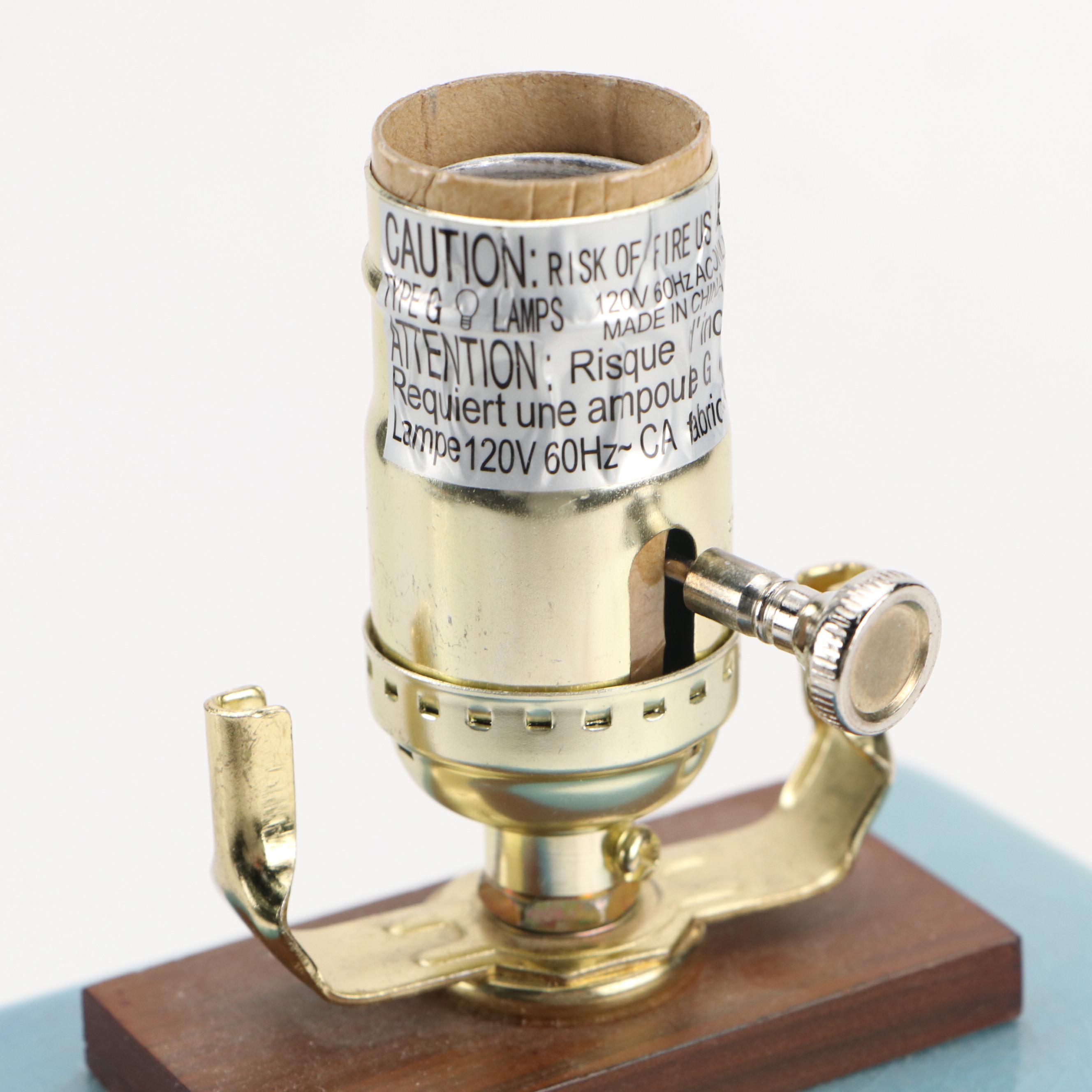 Ralph Lauren Blue Ceramic Table Lamp with Art Pottery