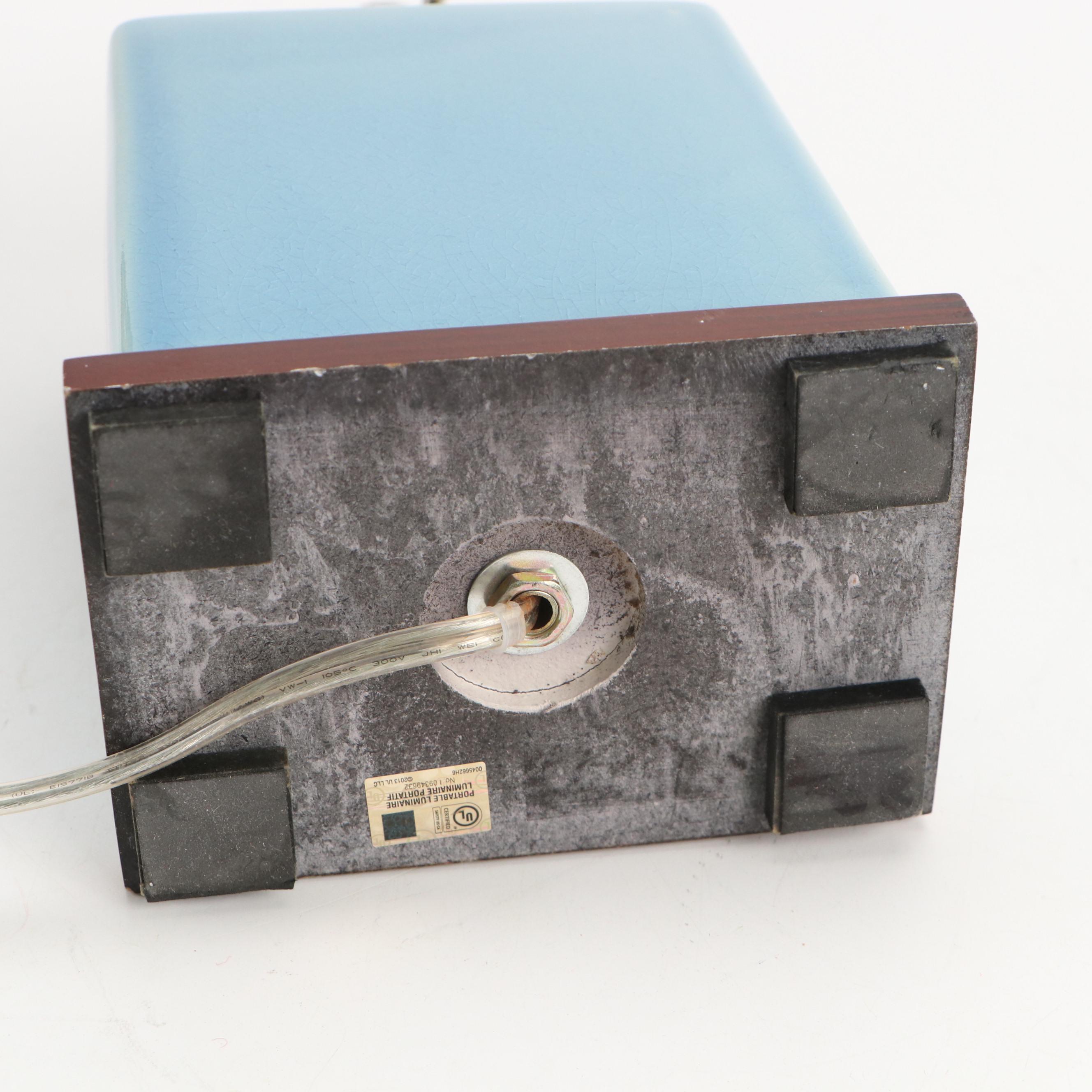 Ralph Lauren Blue Ceramic Table Lamp with Art Pottery