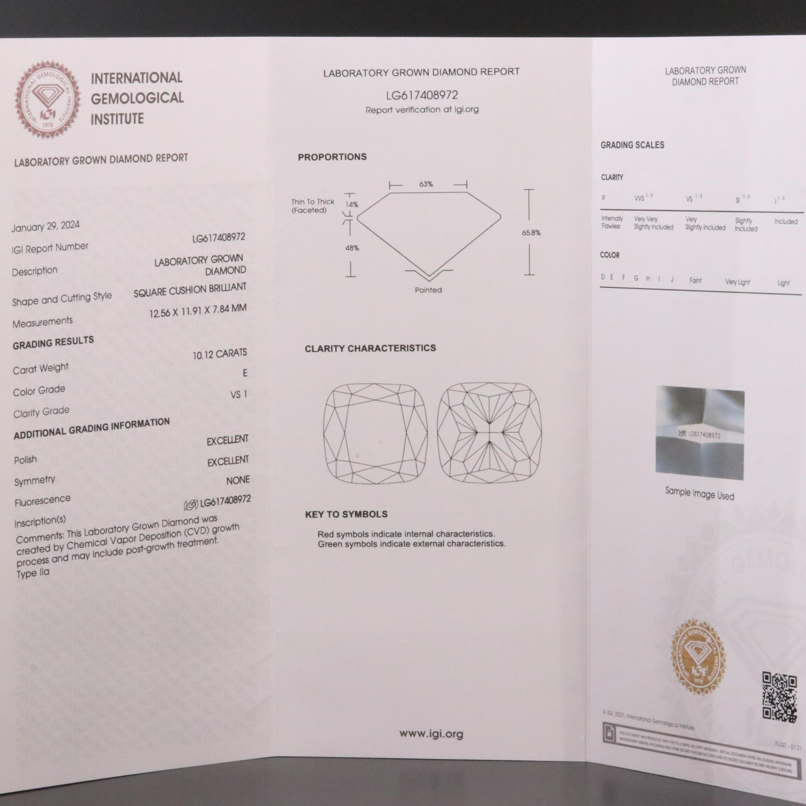 14K 10.65 CTW Lab Grown Diamond Ring with IGI Report