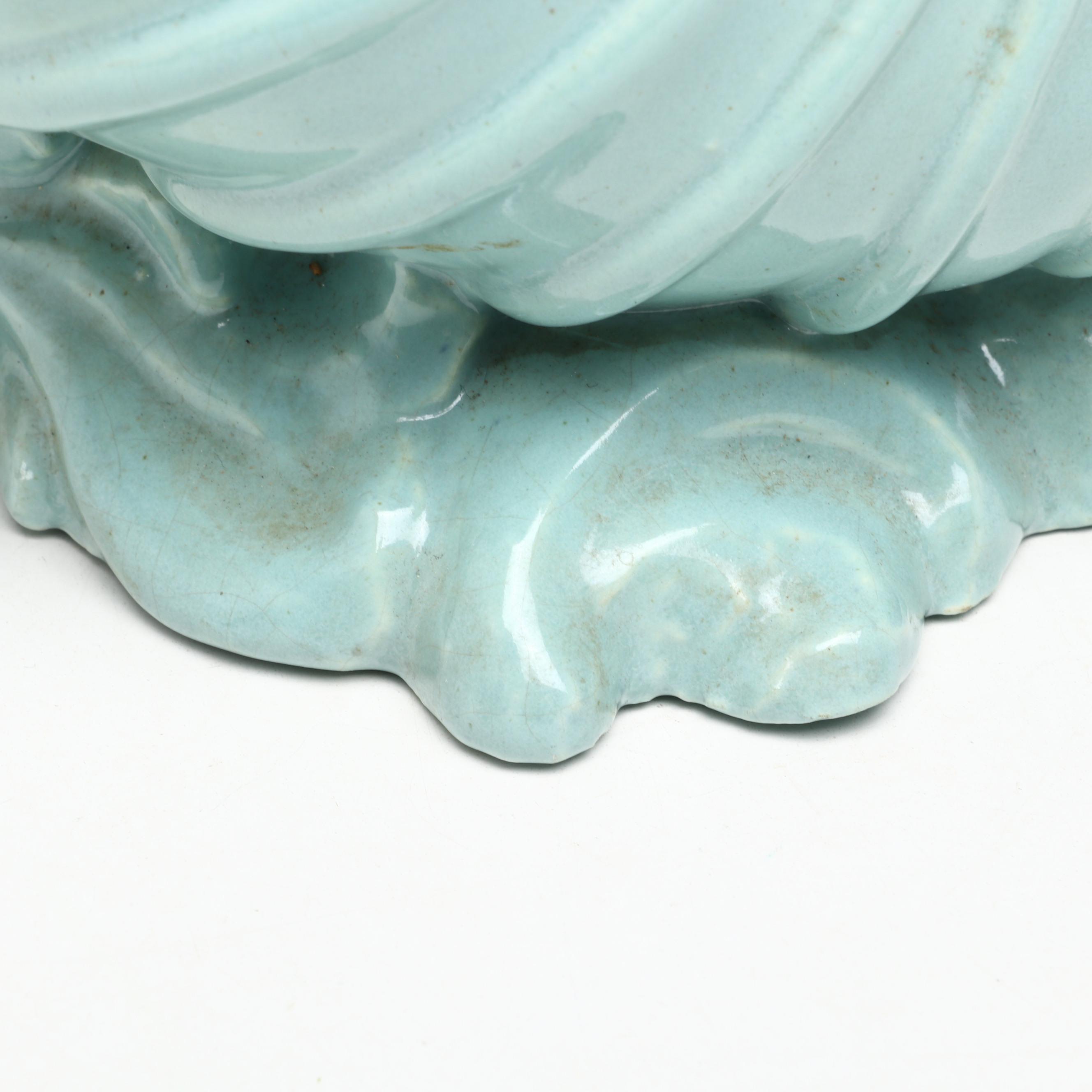 Ceramic Nautilus Shell Form Planter, Mid-20th Century