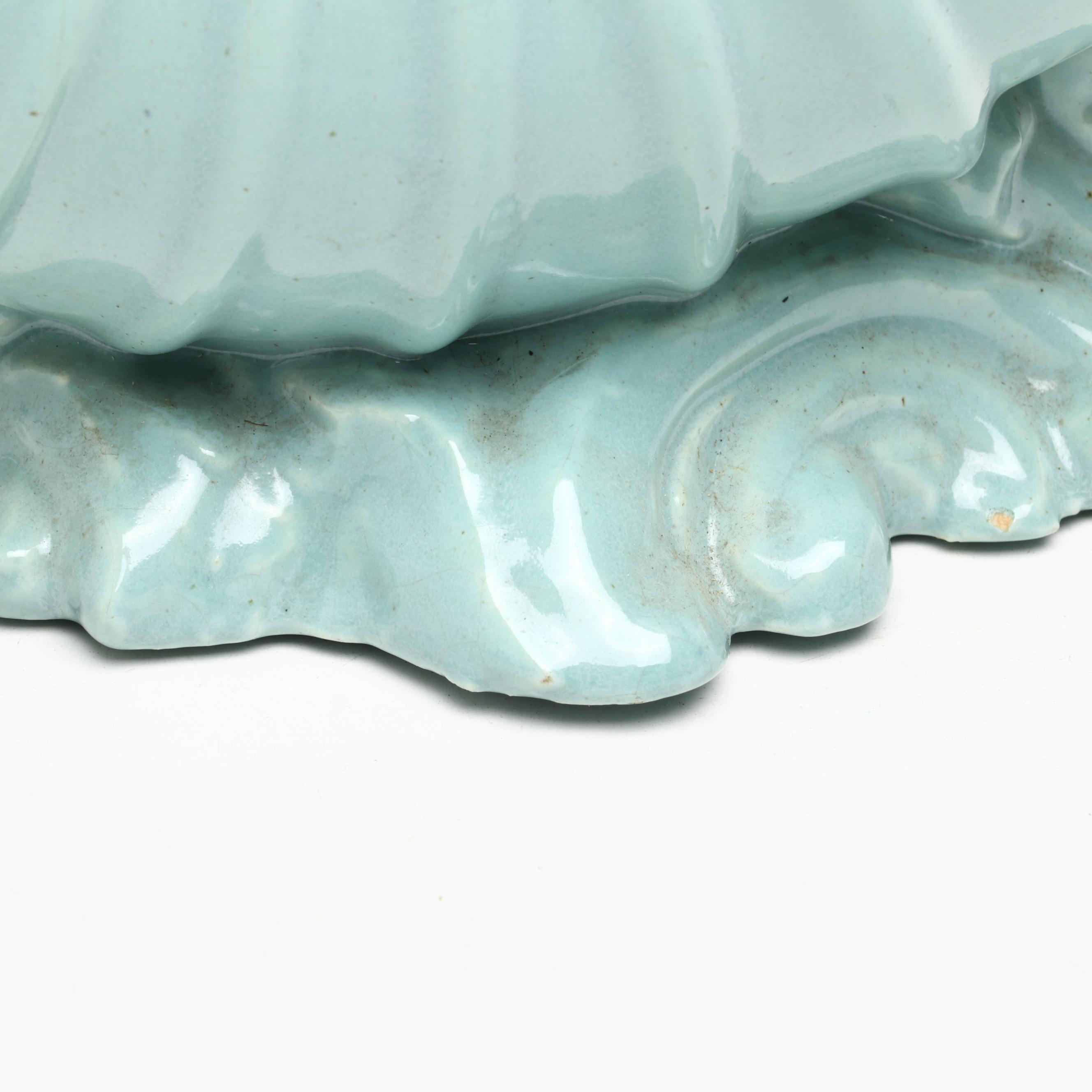 Ceramic Nautilus Shell Form Planter, Mid-20th Century