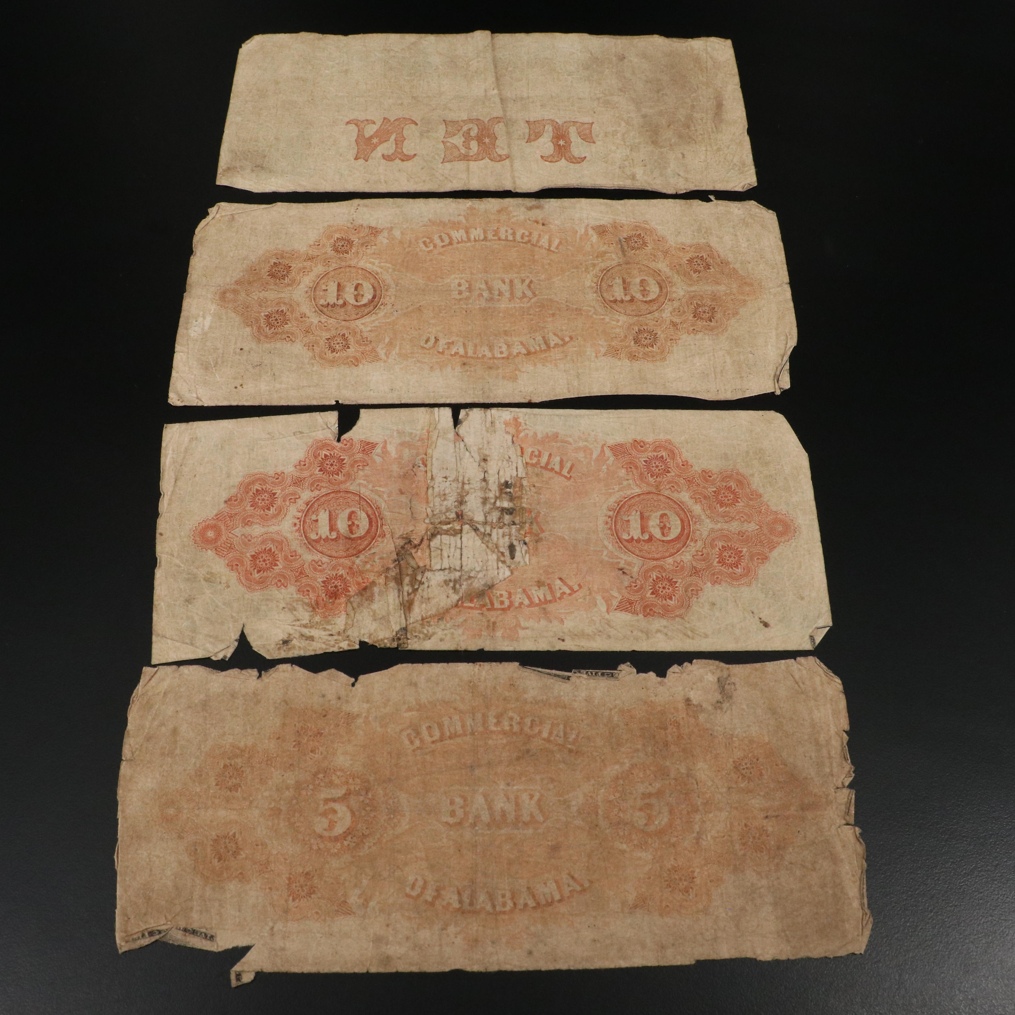 Seventeen Pieces of Civil War-Era Alabama Obsolete Currency Notes