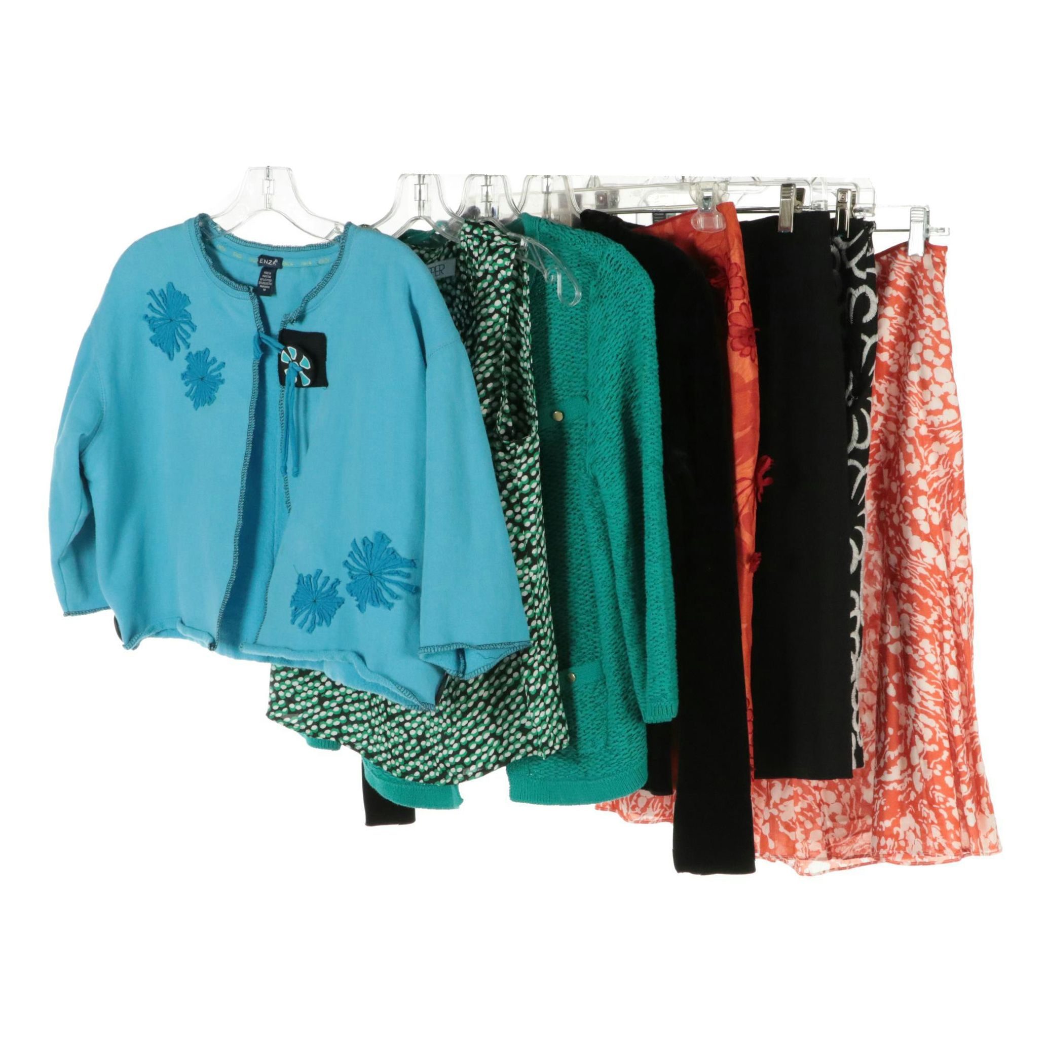 Bigio Silk Lined, Richard Malcolm Linen and Other Skirts w/ Kasper Tops & More