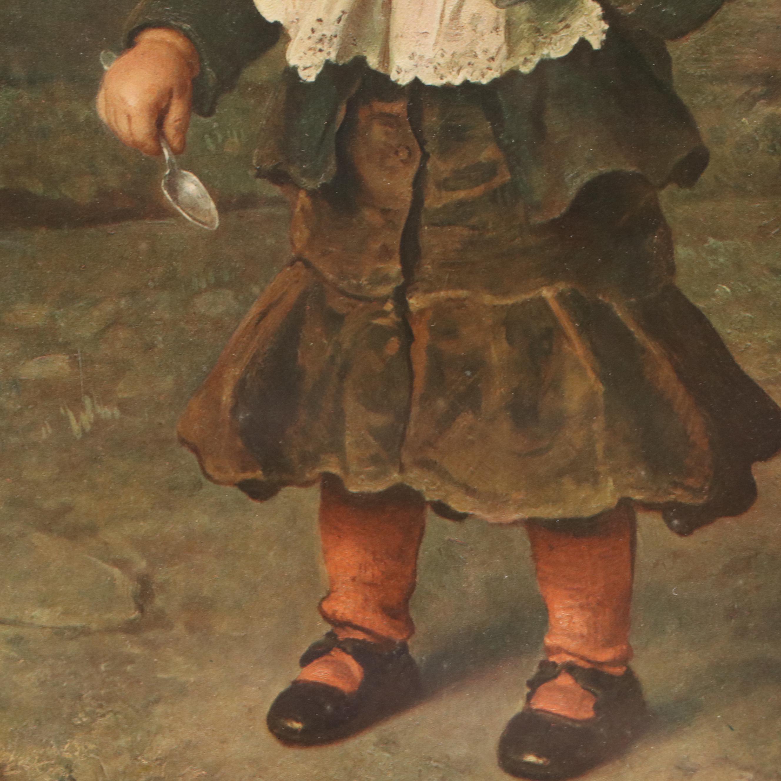 Offset Lithograph After Ludwig Knaus "The Emptied Cup," Circa 1900