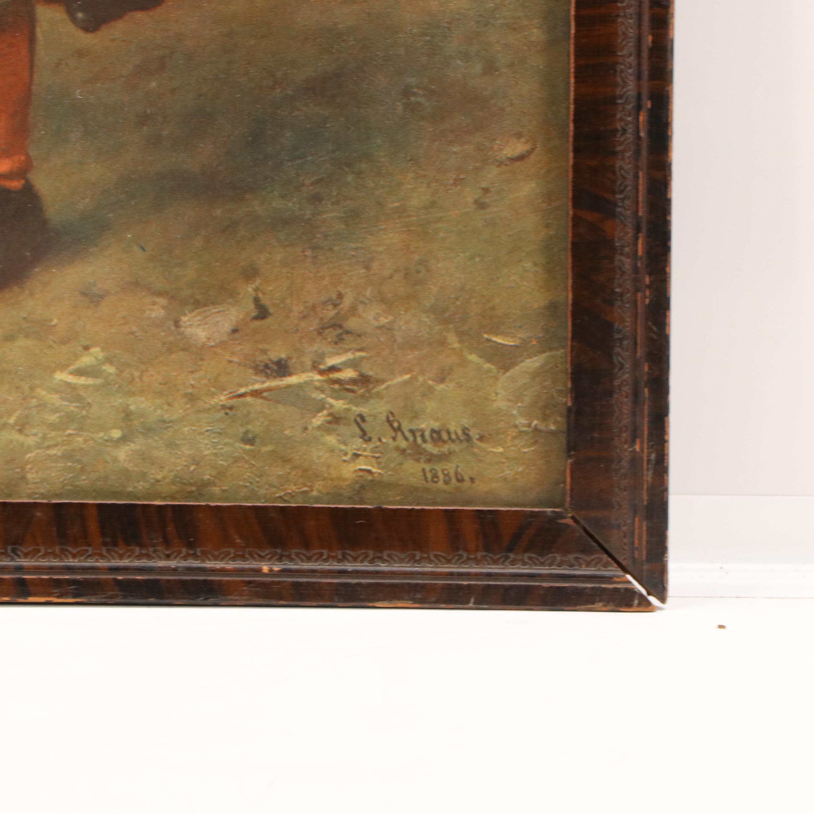 Offset Lithograph After Ludwig Knaus "The Emptied Cup," Circa 1900