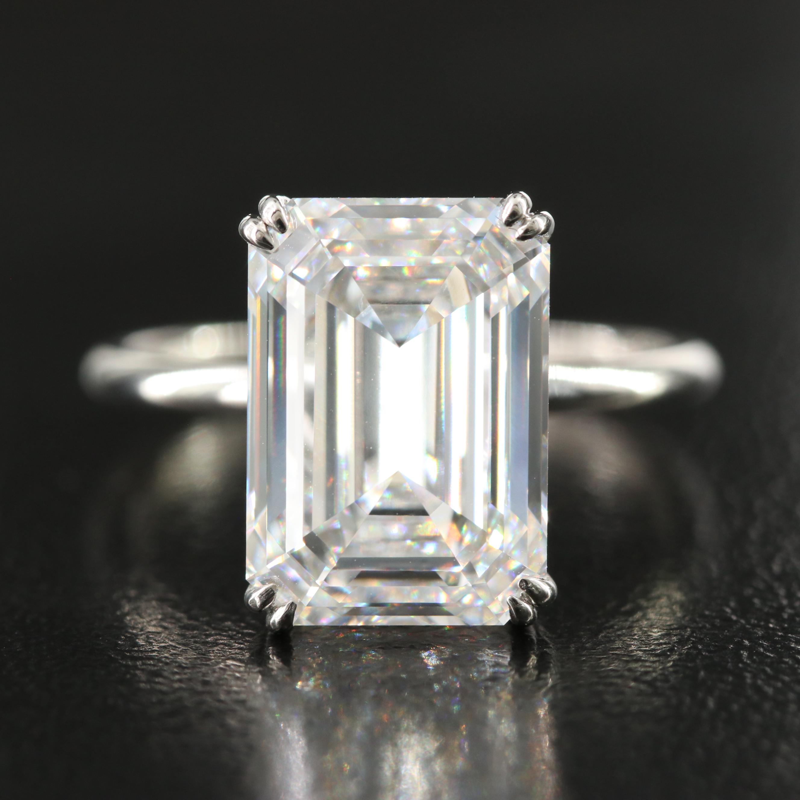 Platinum 6.47 CT Lab Grown Diamond Solitaire Ring with IGI Report