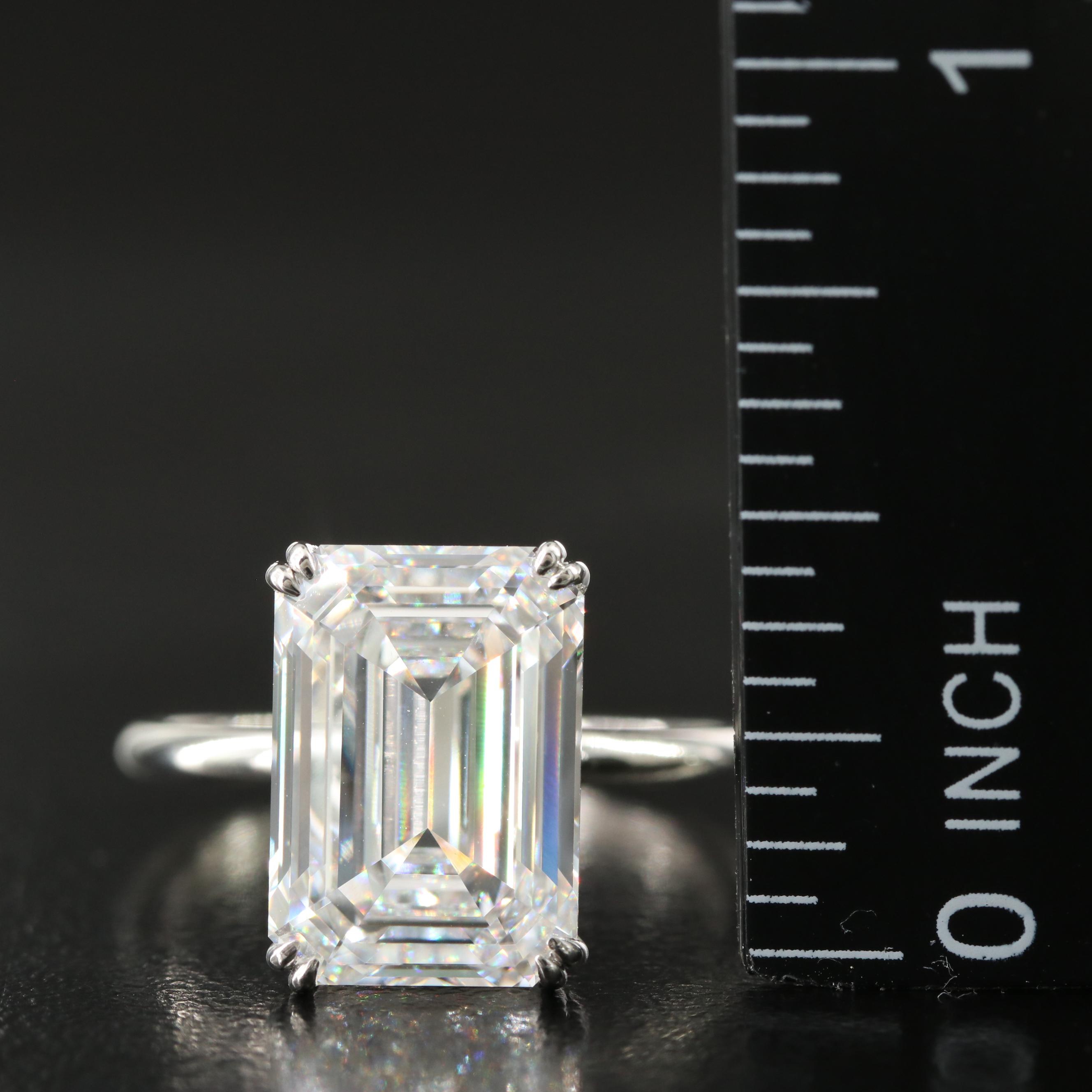Platinum 6.47 CT Lab Grown Diamond Solitaire Ring with IGI Report