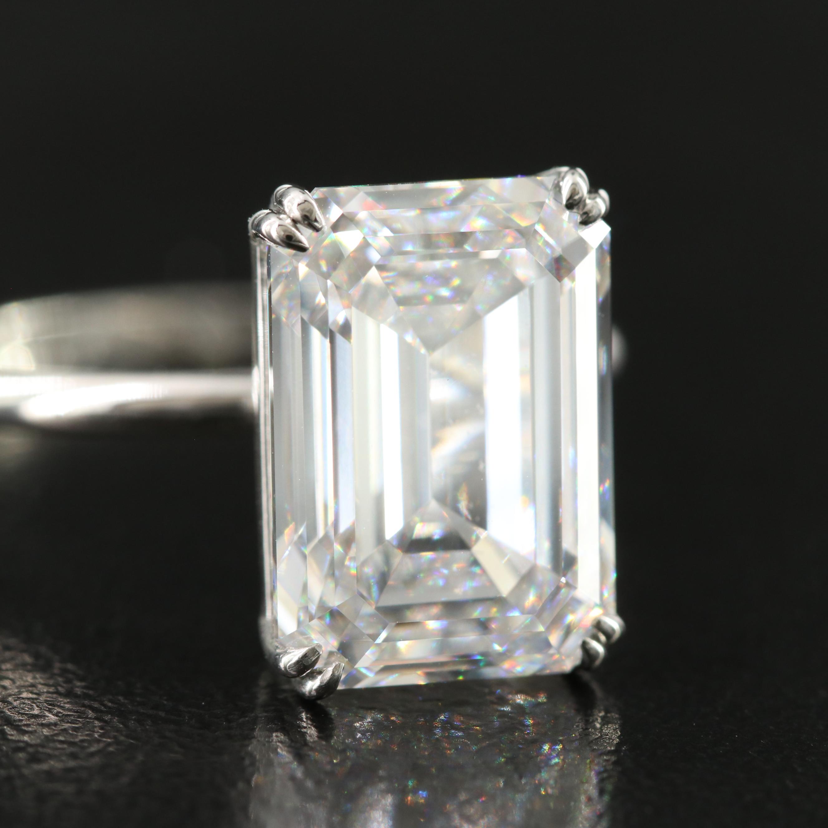 Platinum 6.47 CT Lab Grown Diamond Solitaire Ring with IGI Report