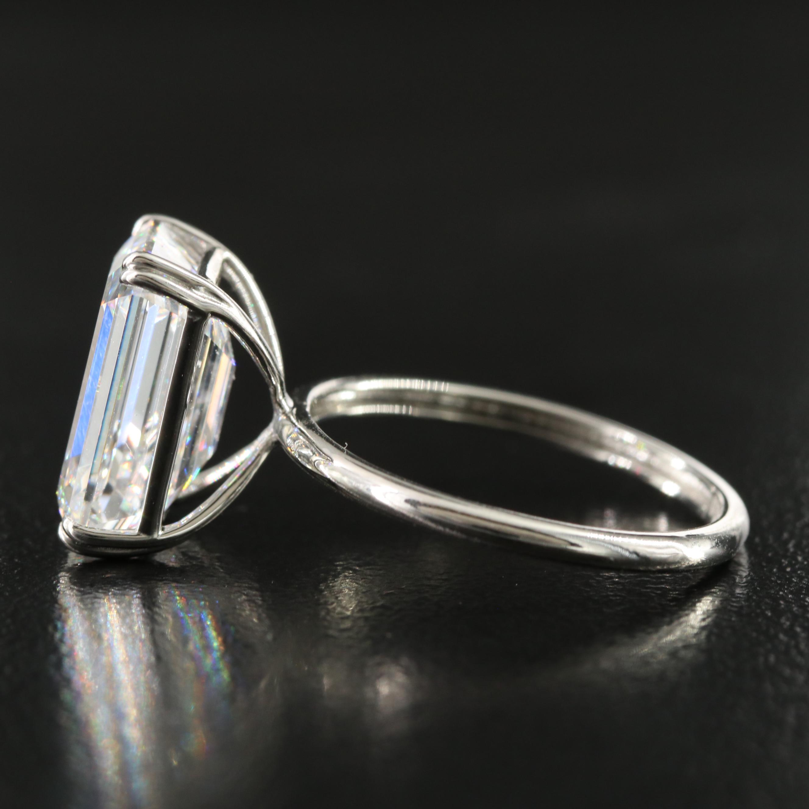 Platinum 6.47 CT Lab Grown Diamond Solitaire Ring with IGI Report