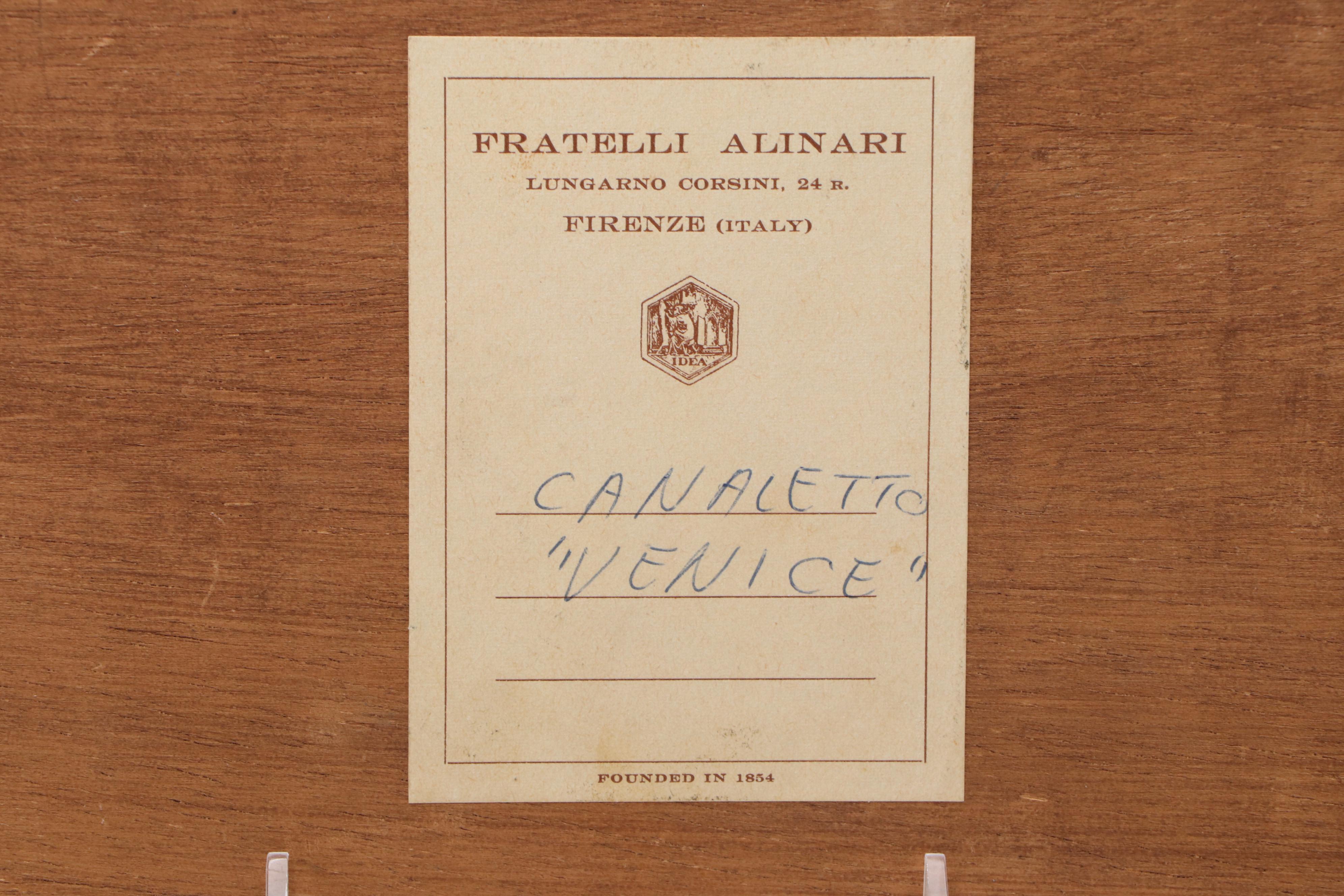 Fratelli Alinari "Venice" after Canaletto with Other Florentine Decor