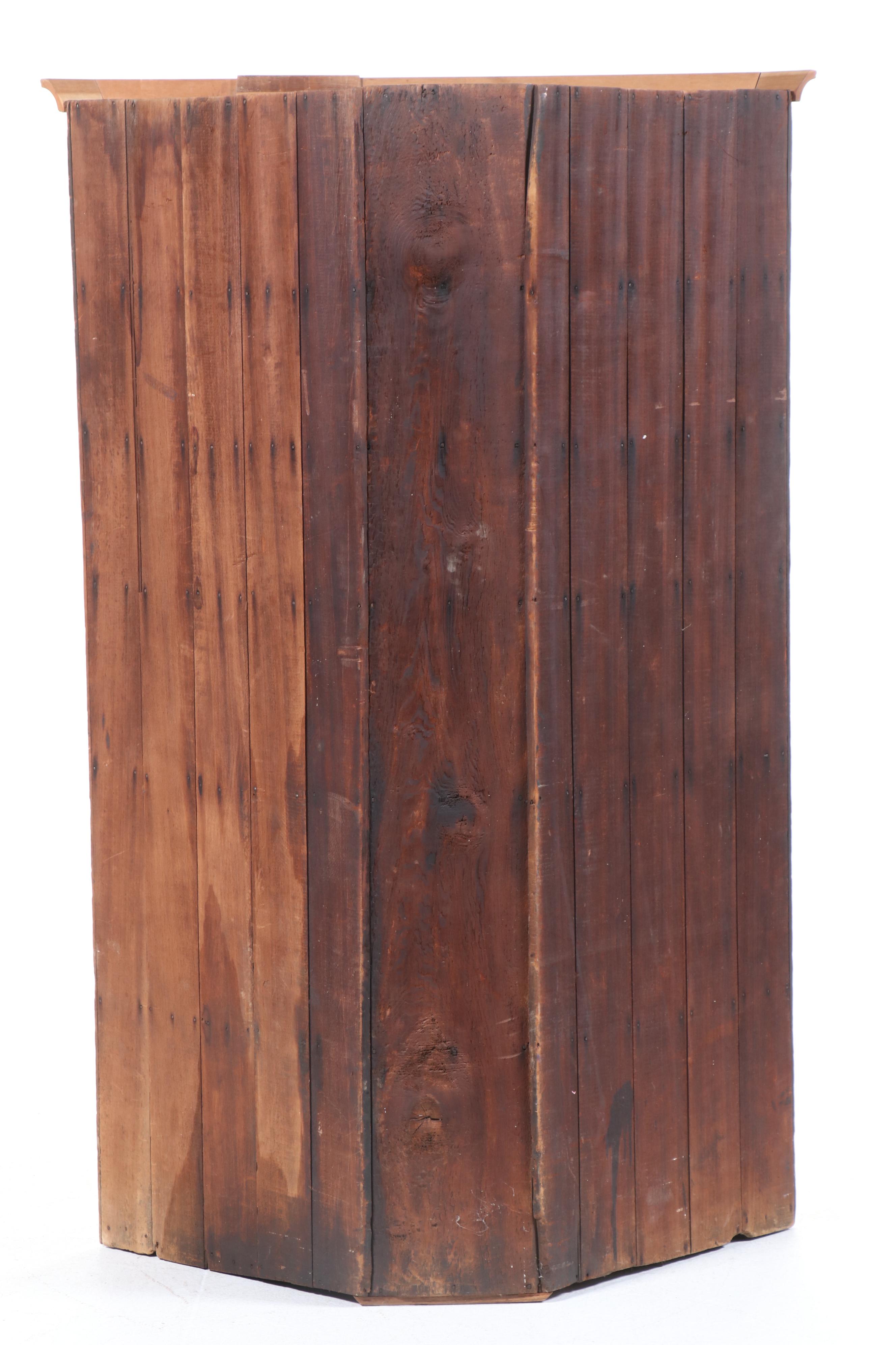 American Cherrywood Sixteen-Light Corner Cupboard, Early to Mid-19th Century