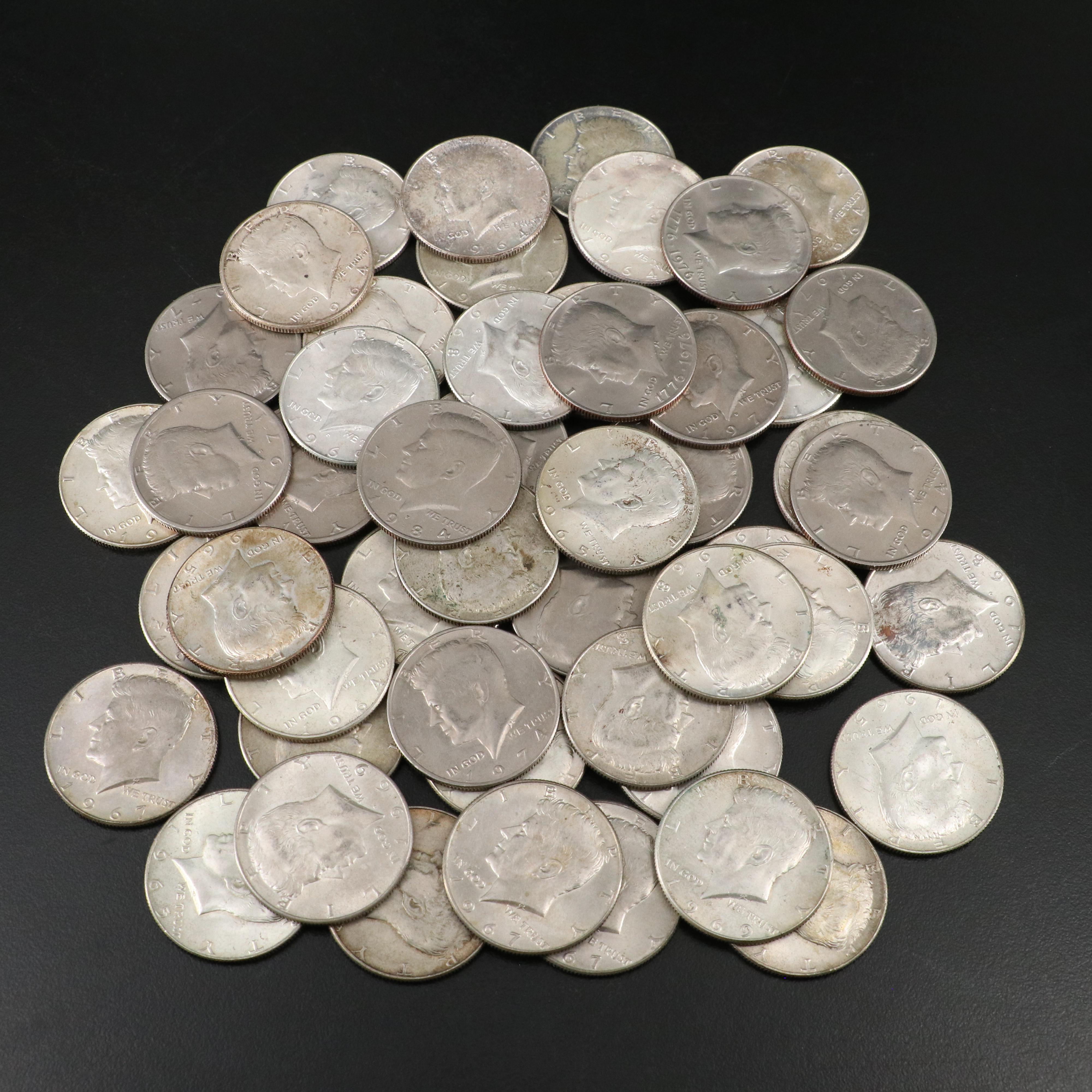 Collection of 50 Kennedy Half Dollars