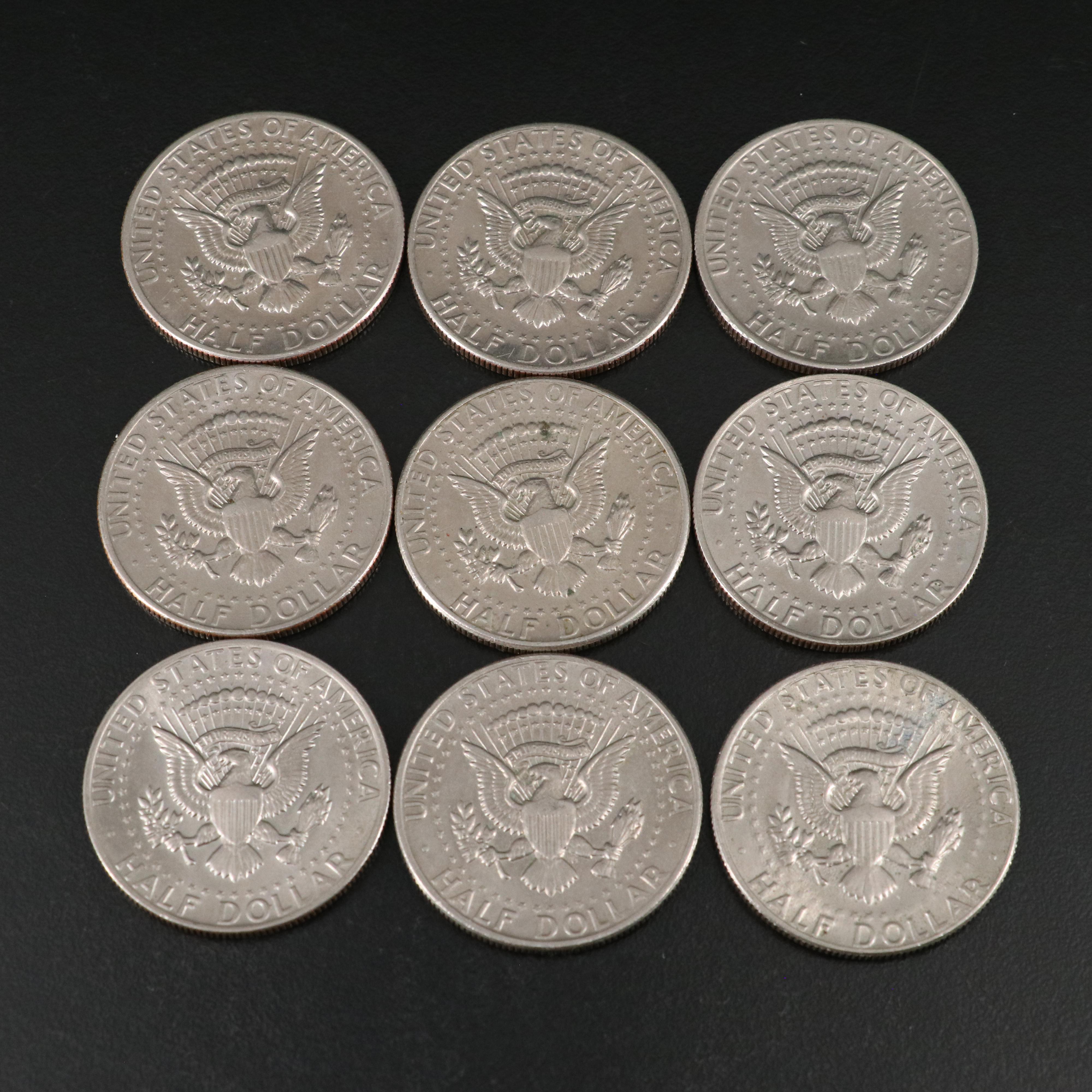 Collection of 50 Kennedy Half Dollars
