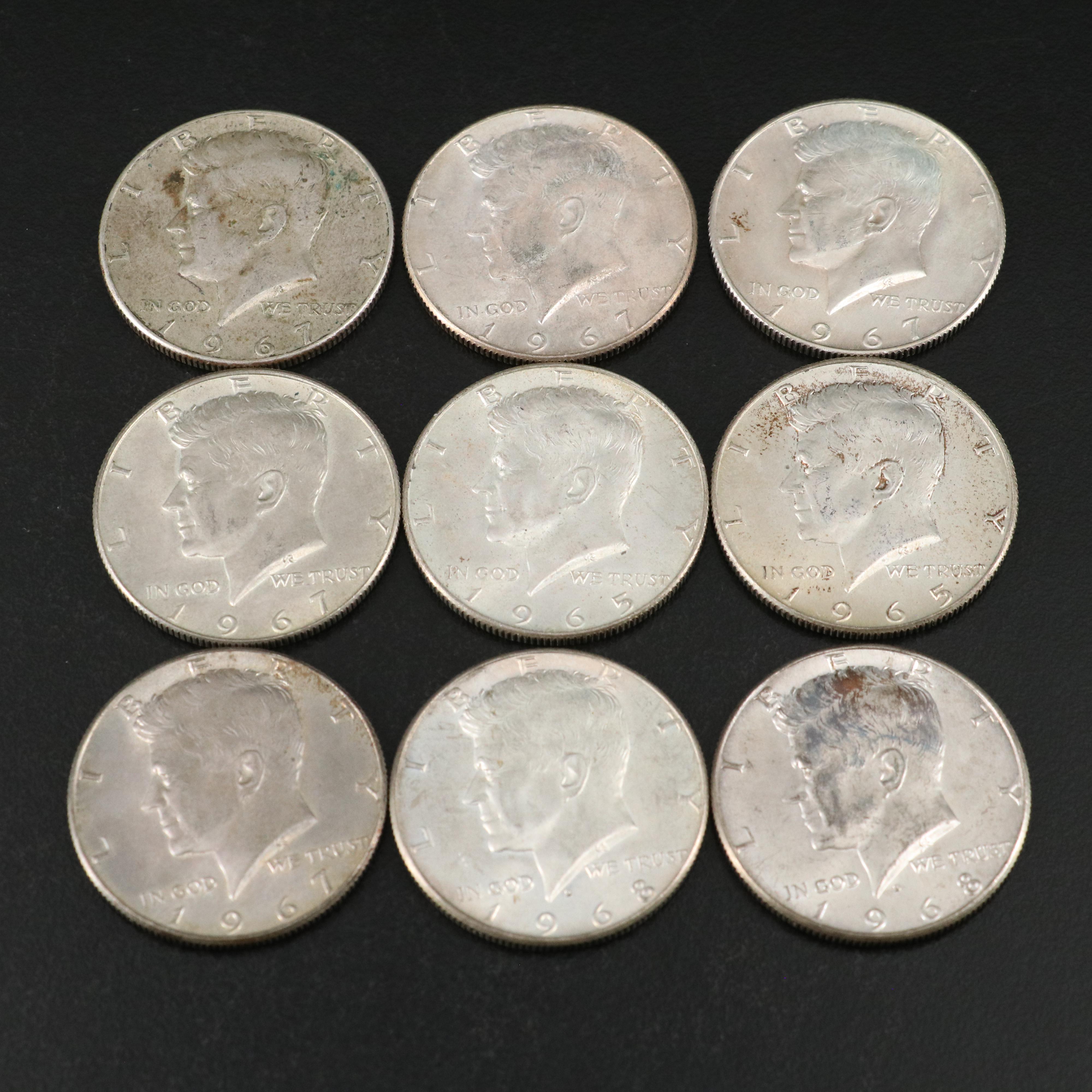 Collection of 50 Kennedy Half Dollars