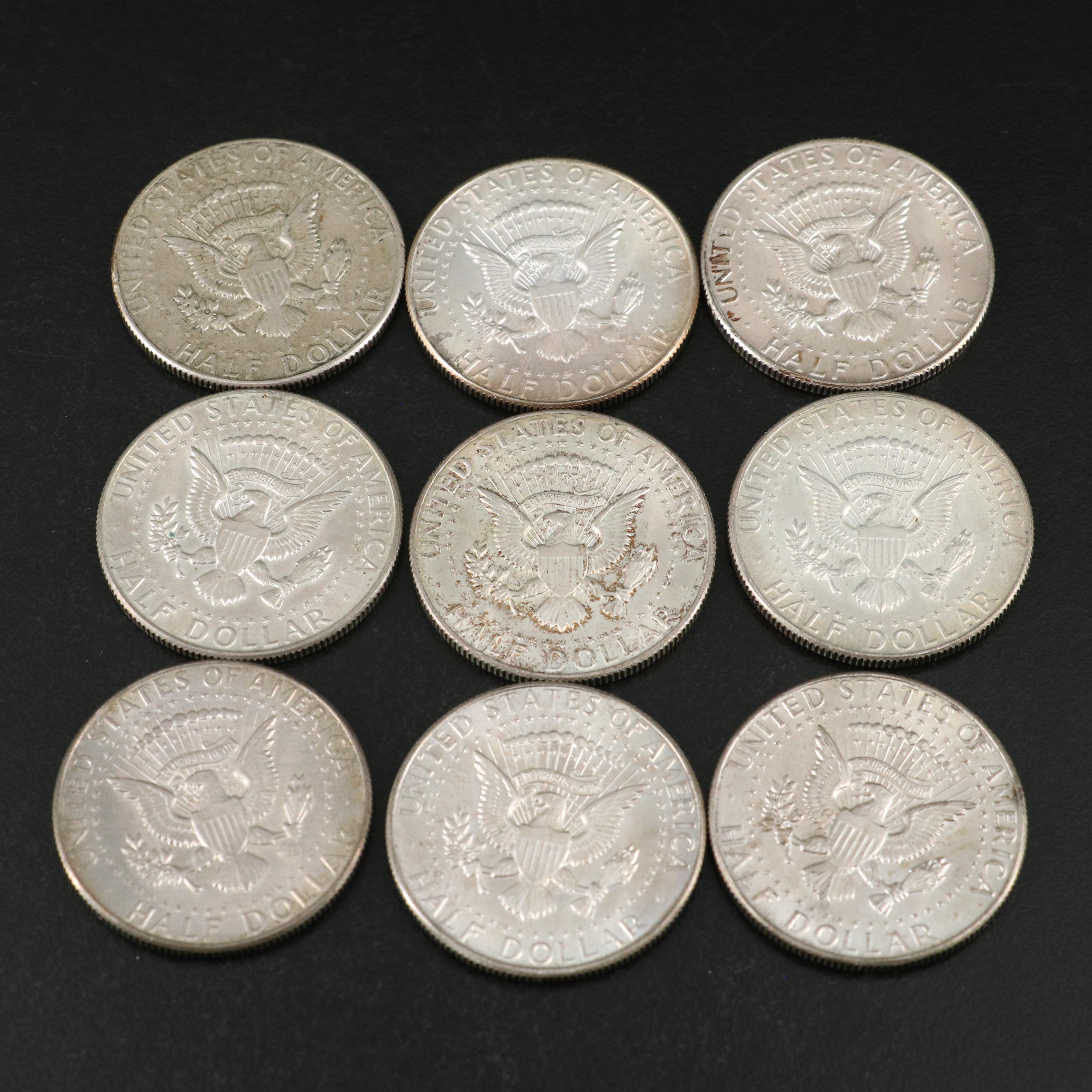 Collection of 50 Kennedy Half Dollars
