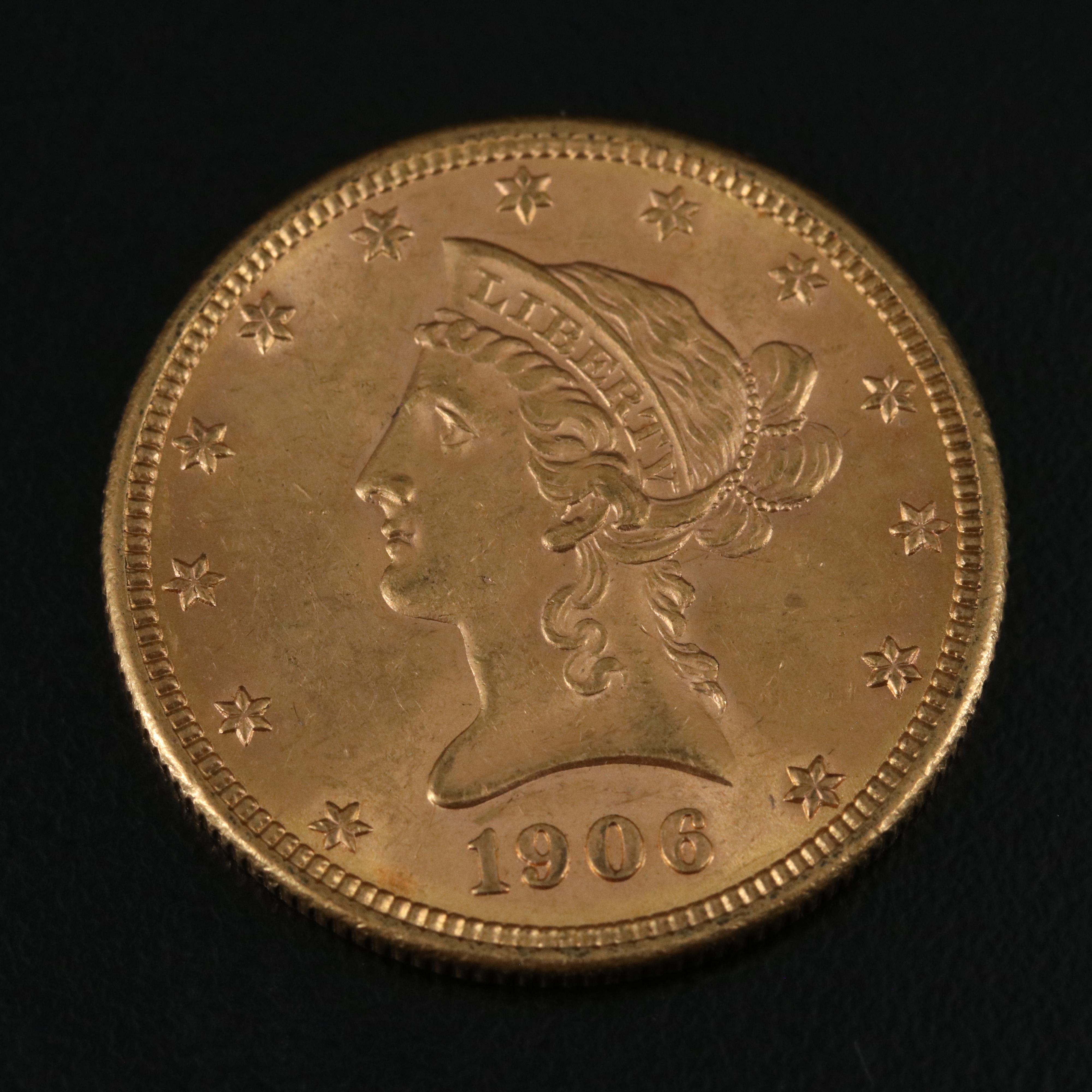 1906-D Ten Dollar Liberty Gold Coin