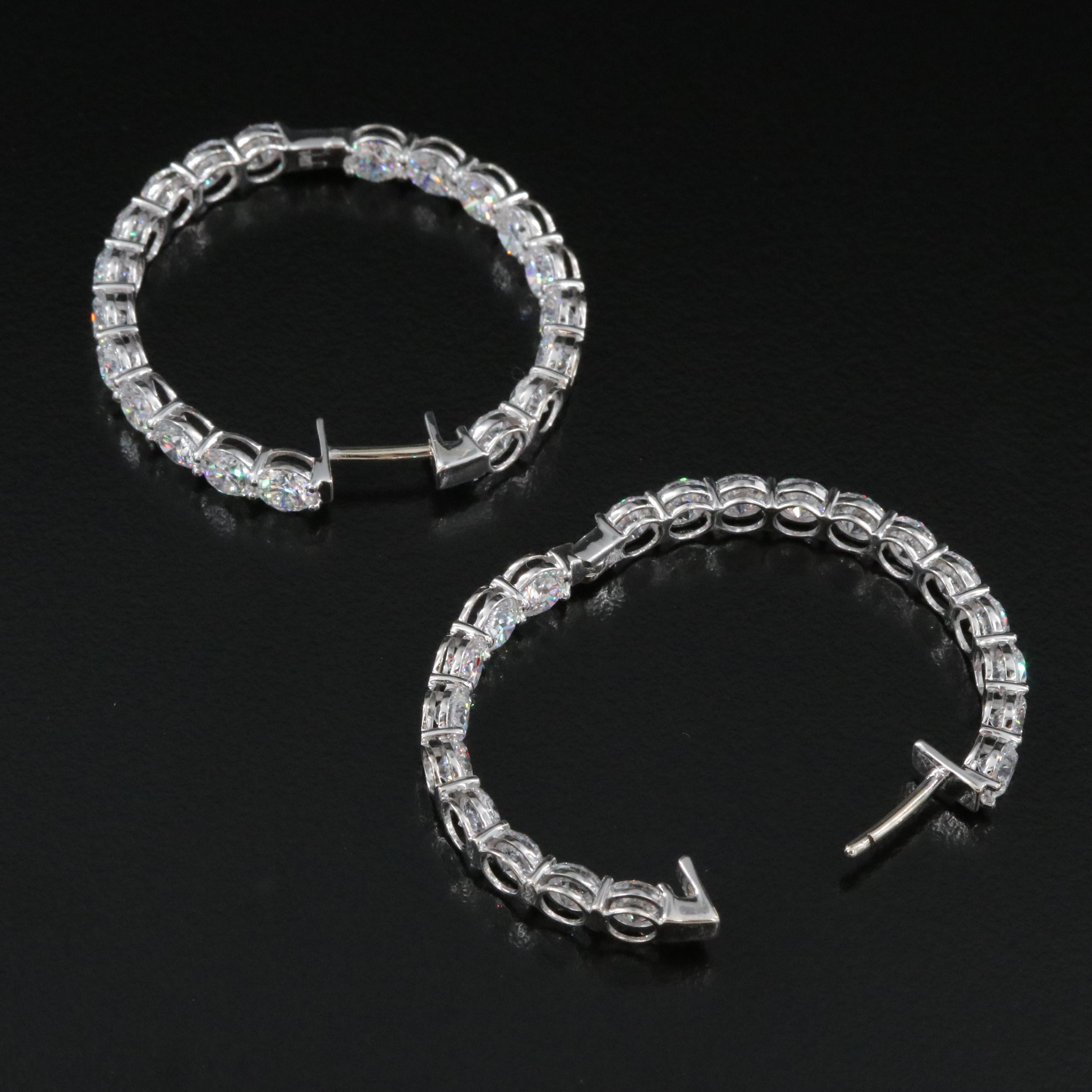 14K 12.77 CTW Lab Grown Diamond Inside-Out Hoop Earrings