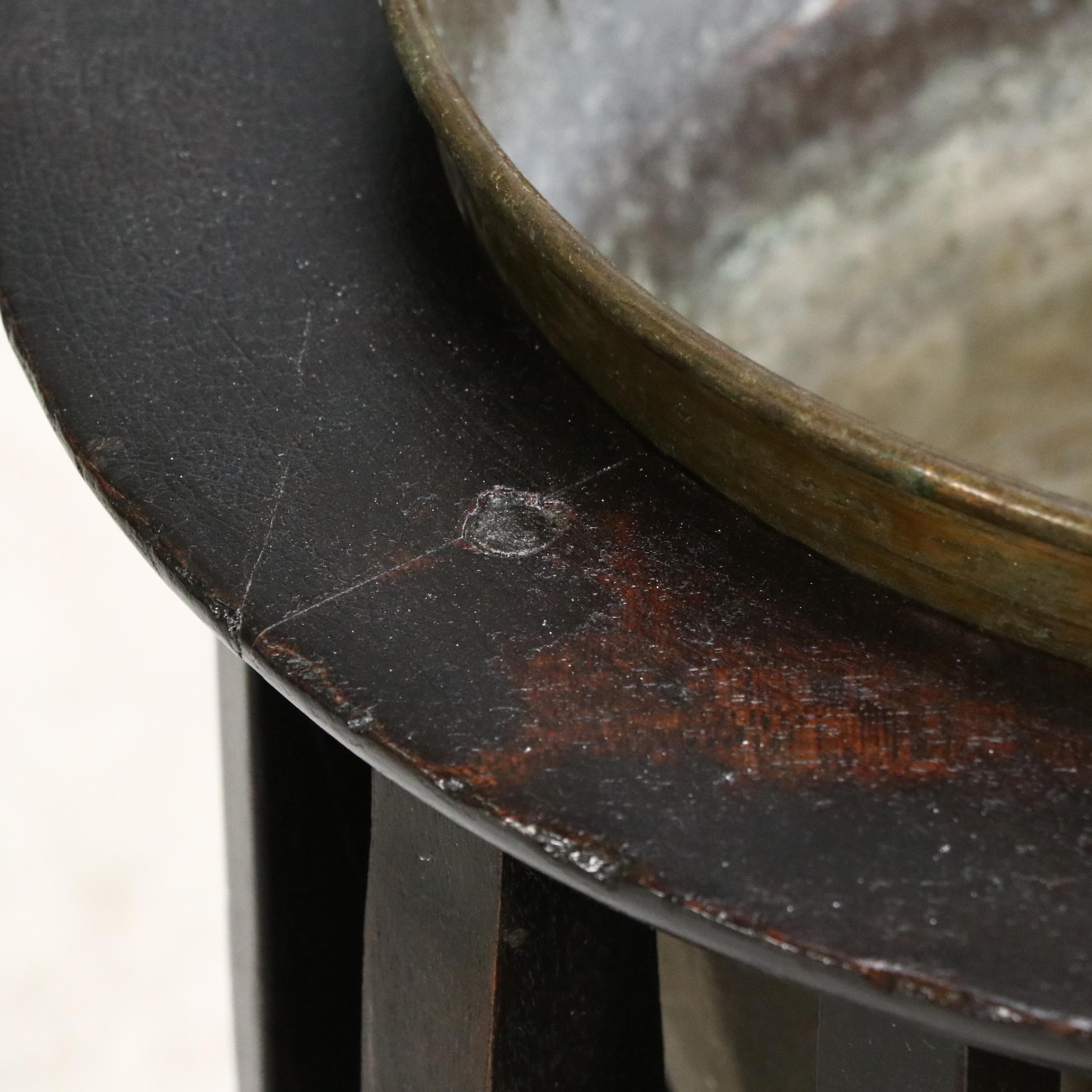 Sheboygan Lakeside Craft Shop Jardinière Stand with Brass Planter