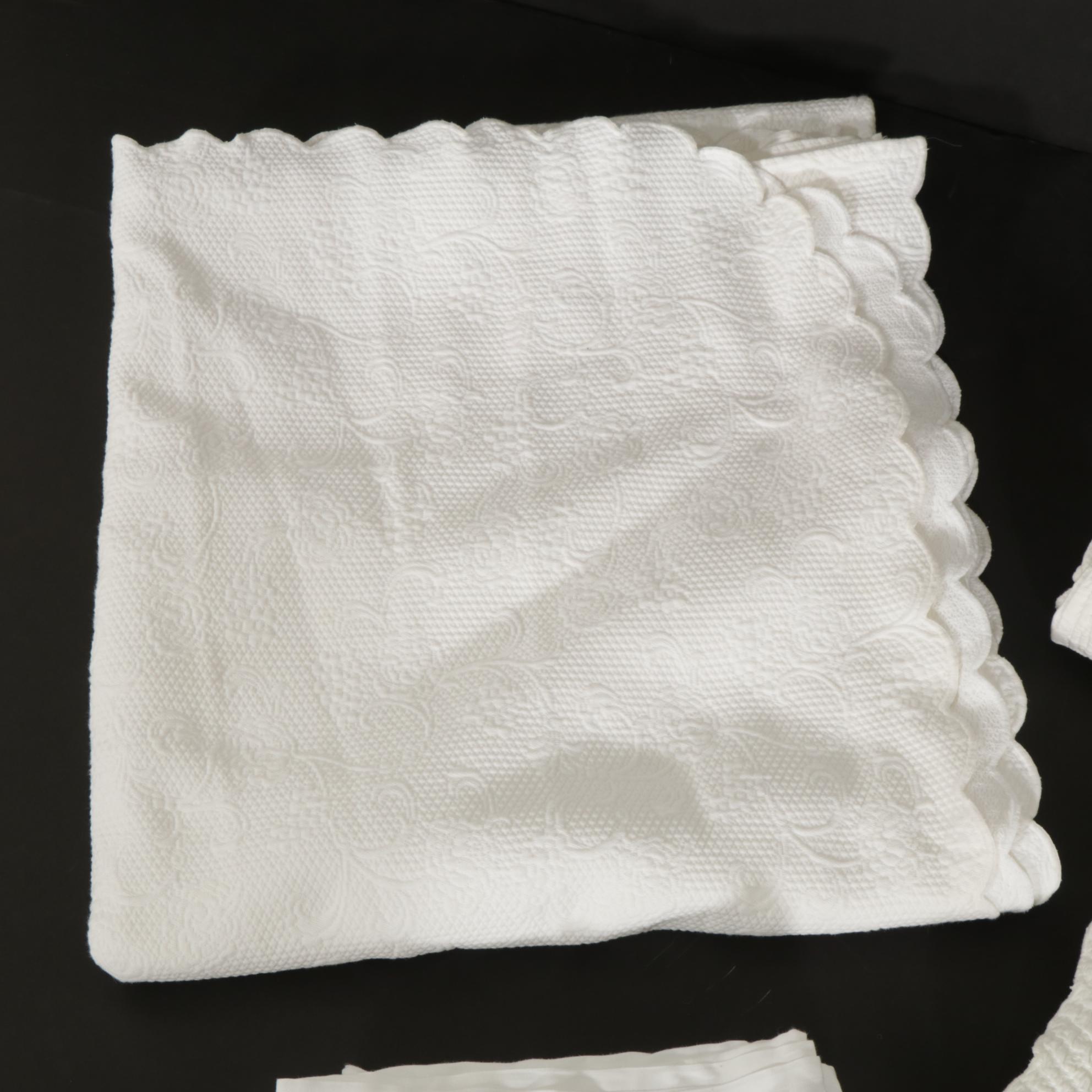 Sferra Matelasse Coverlets with Pottery Barn and Hotel Collection Bed Linens