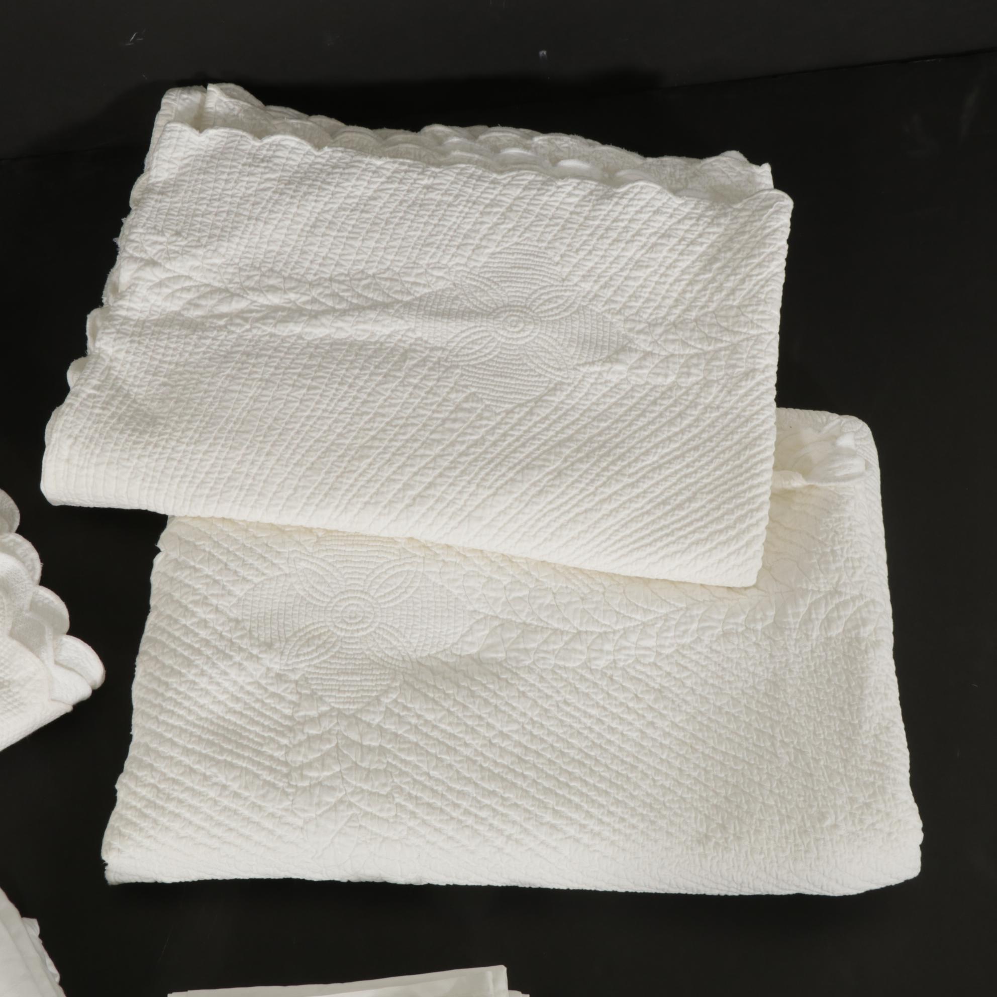 Sferra Matelasse Coverlets with Pottery Barn and Hotel Collection Bed Linens