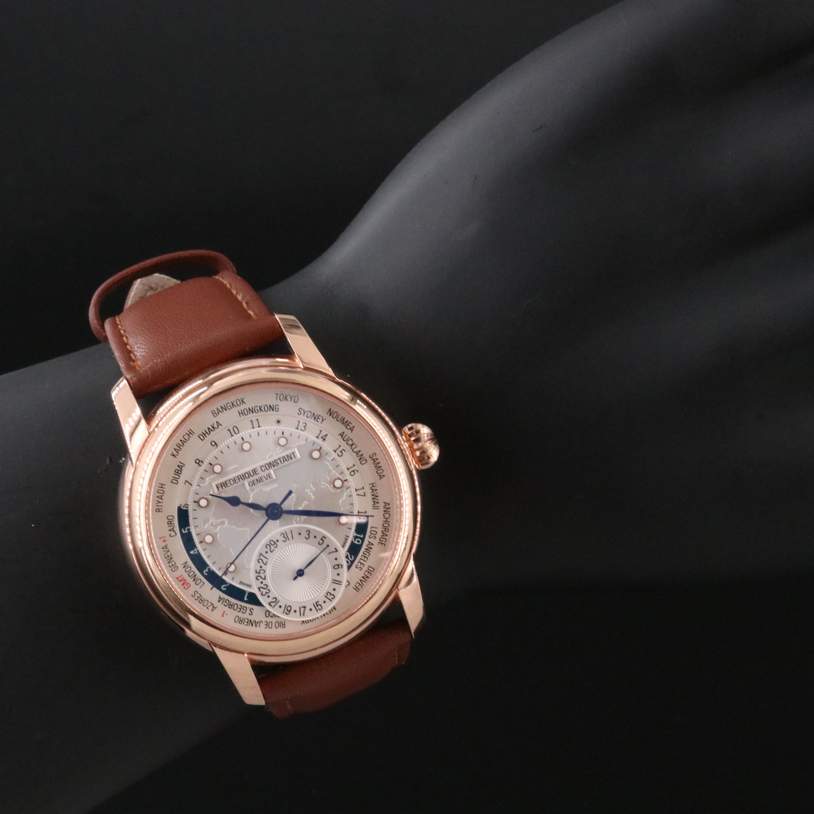 Frederique Constant Worldtimer Silver Dial 42mm Automatic Watch