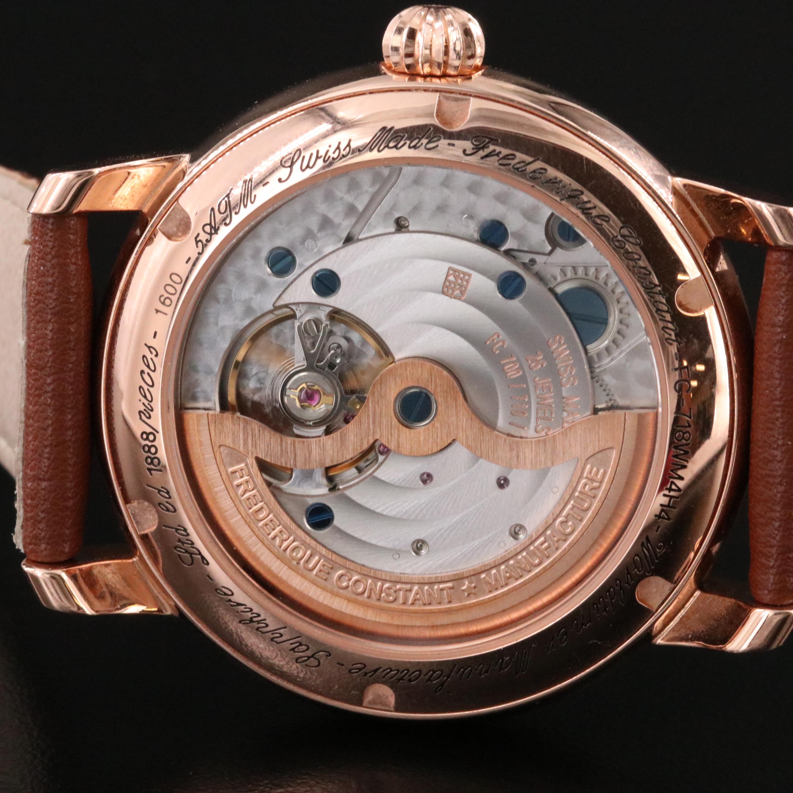 Frederique Constant Worldtimer Silver Dial 42mm Automatic Watch