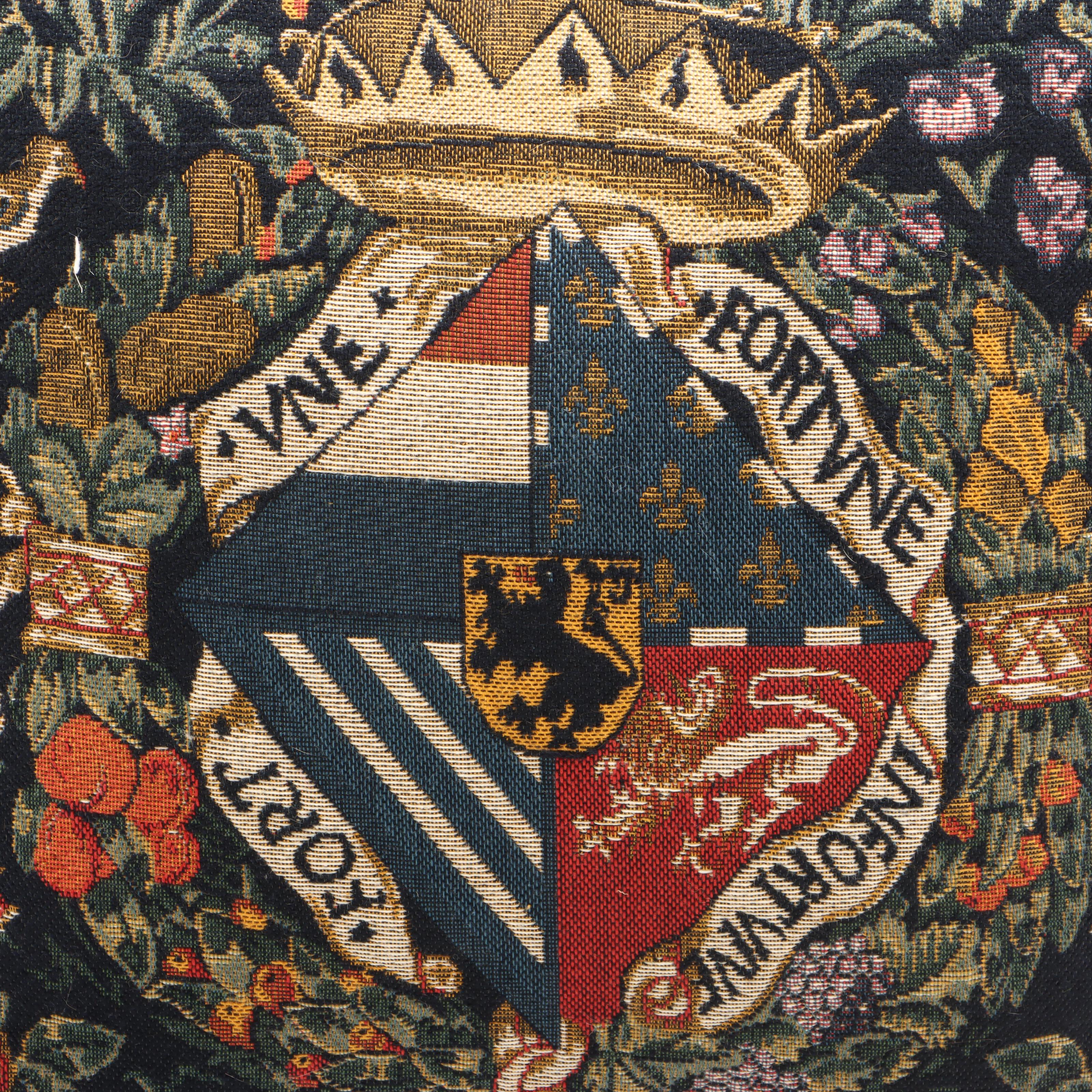 Belgian Style Deer with Stag and Other Tapestry Accent Pillows