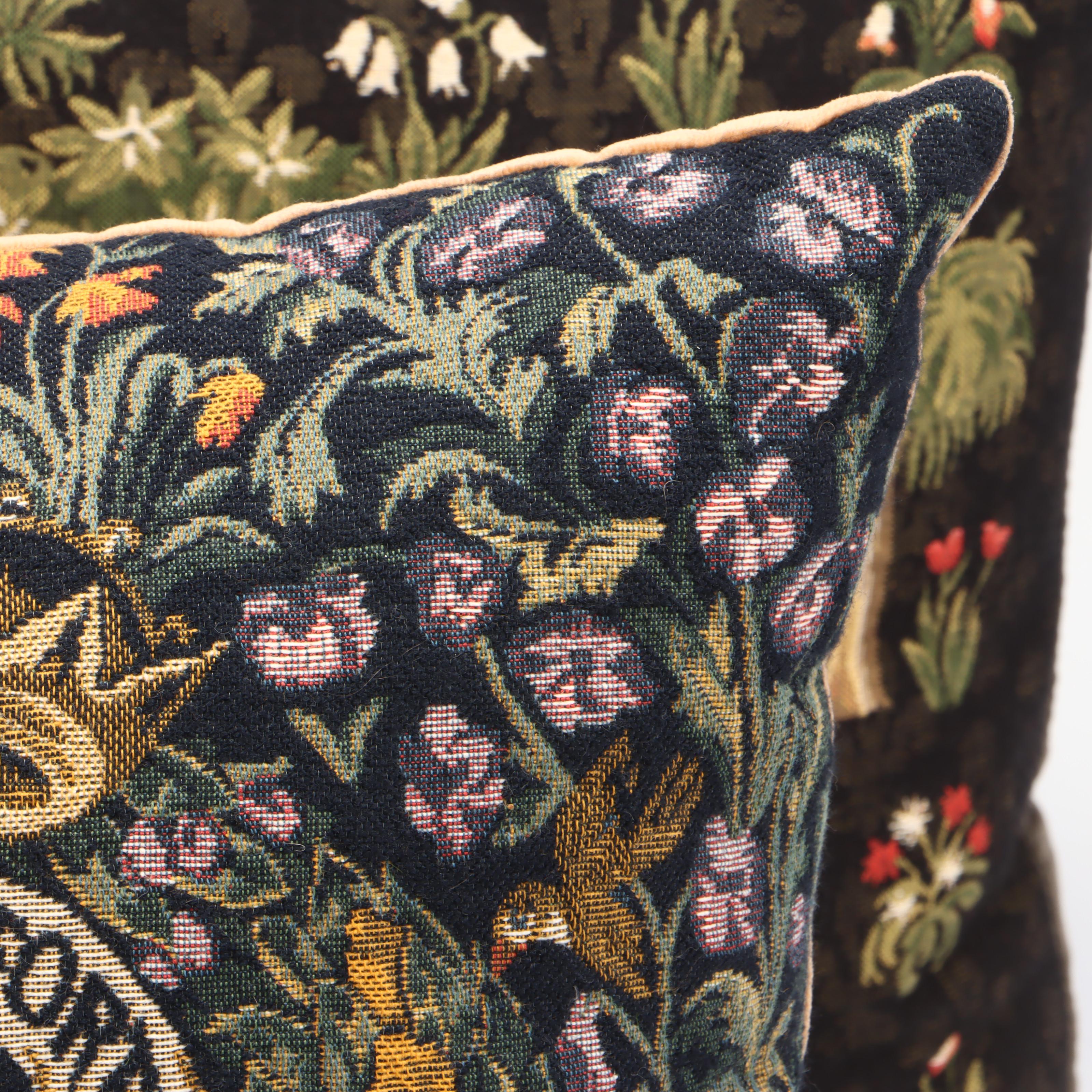 Belgian Style Deer with Stag and Other Tapestry Accent Pillows