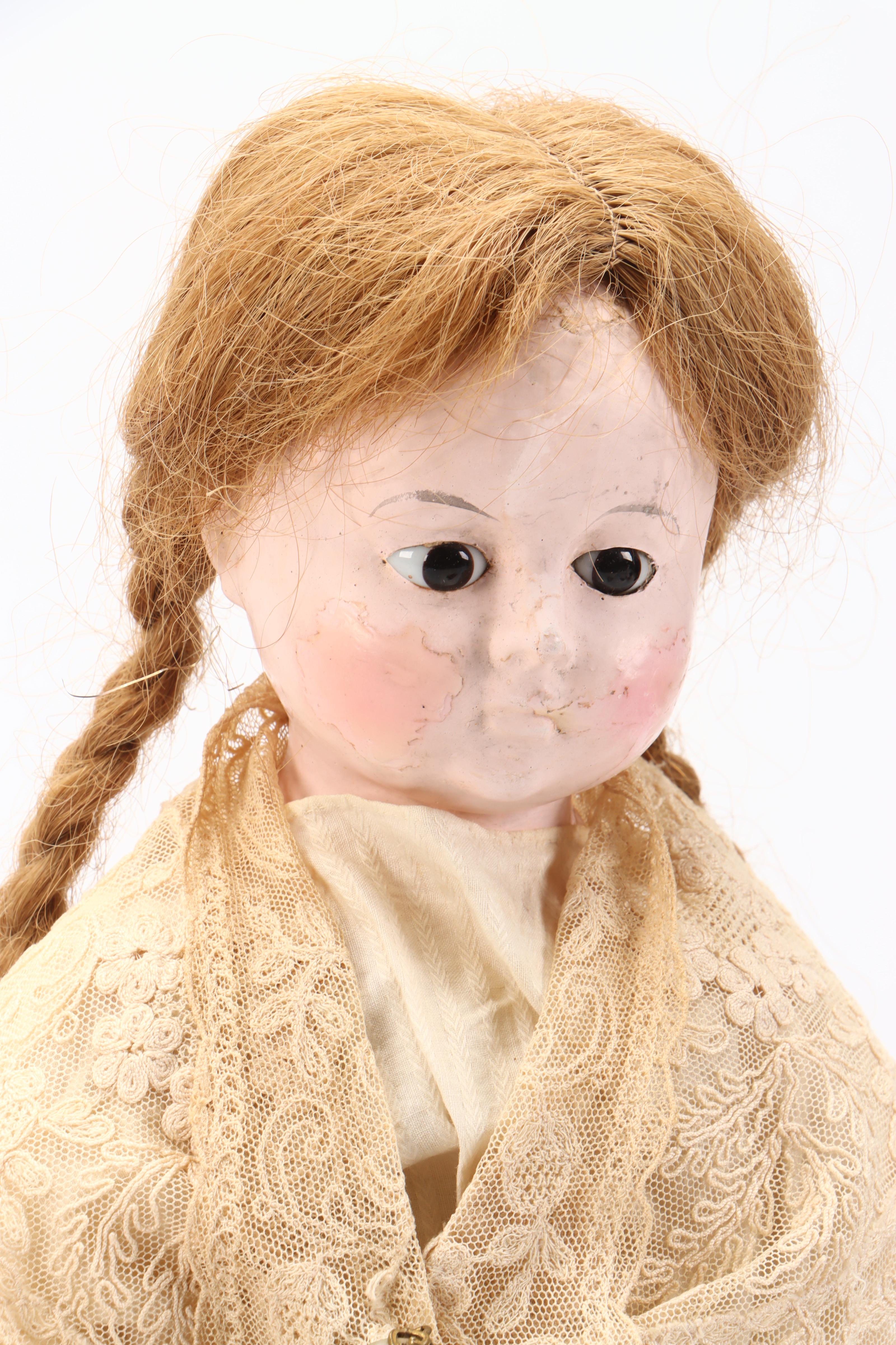 Porcelain Face and Fabric Dolls with Baby Shoes