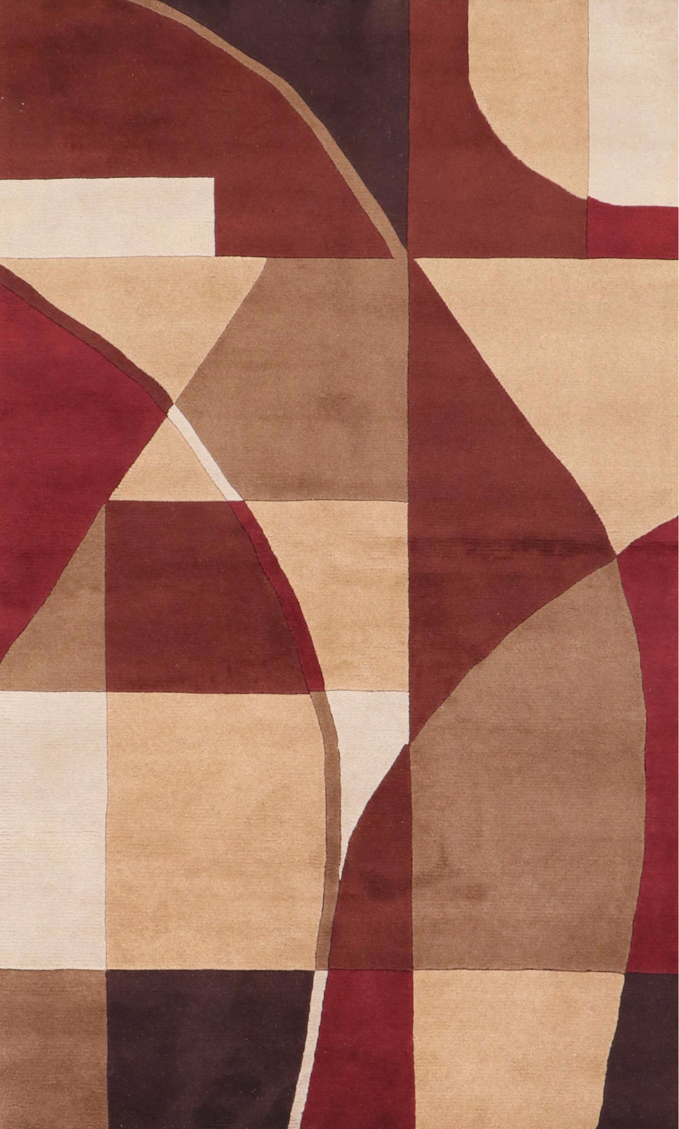 4'11 x 7'11 Hand-Knotted Tibetan Contemporary Abstract Rug