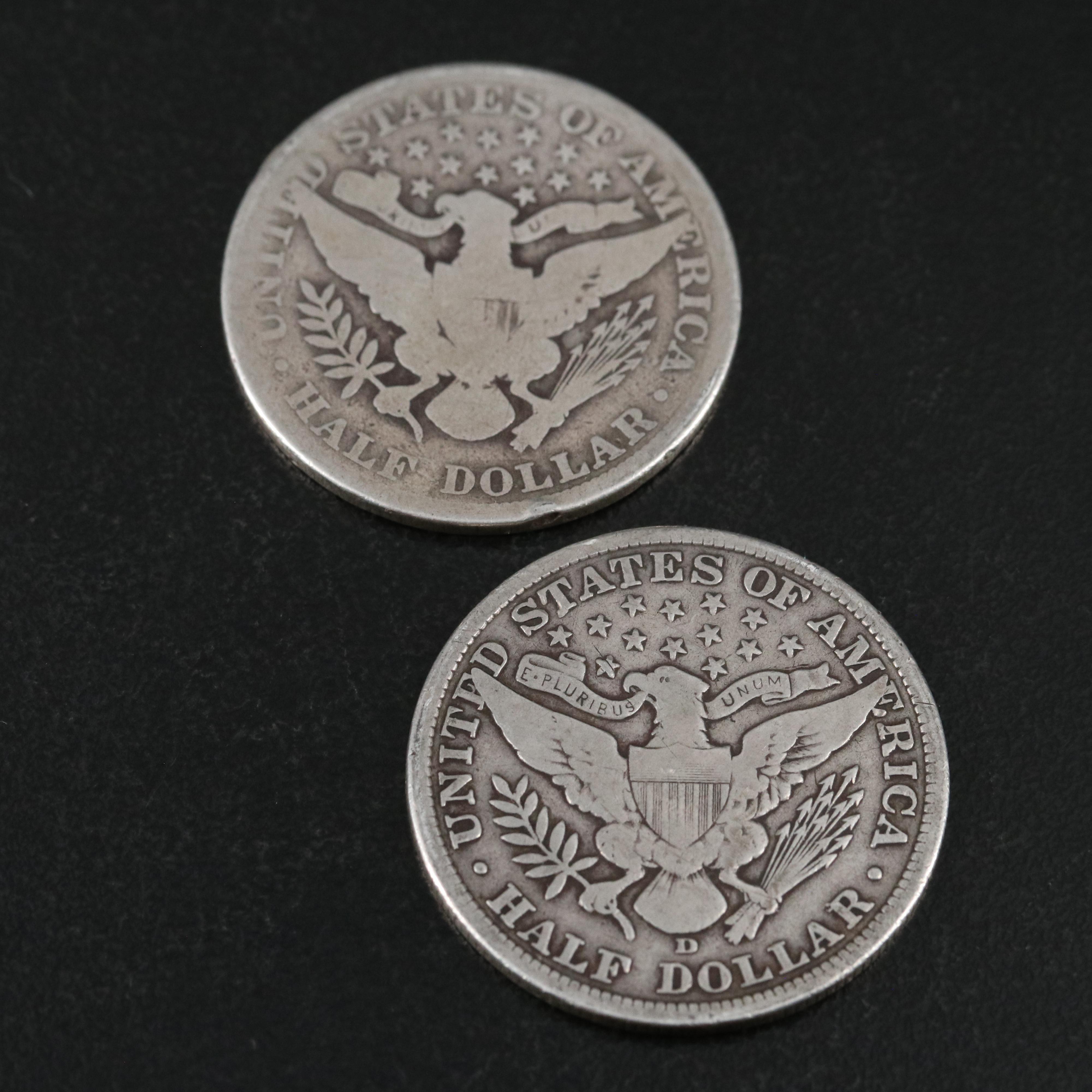 Group of Thirteen U.S. Barber and Walking Liberty Half Dollars