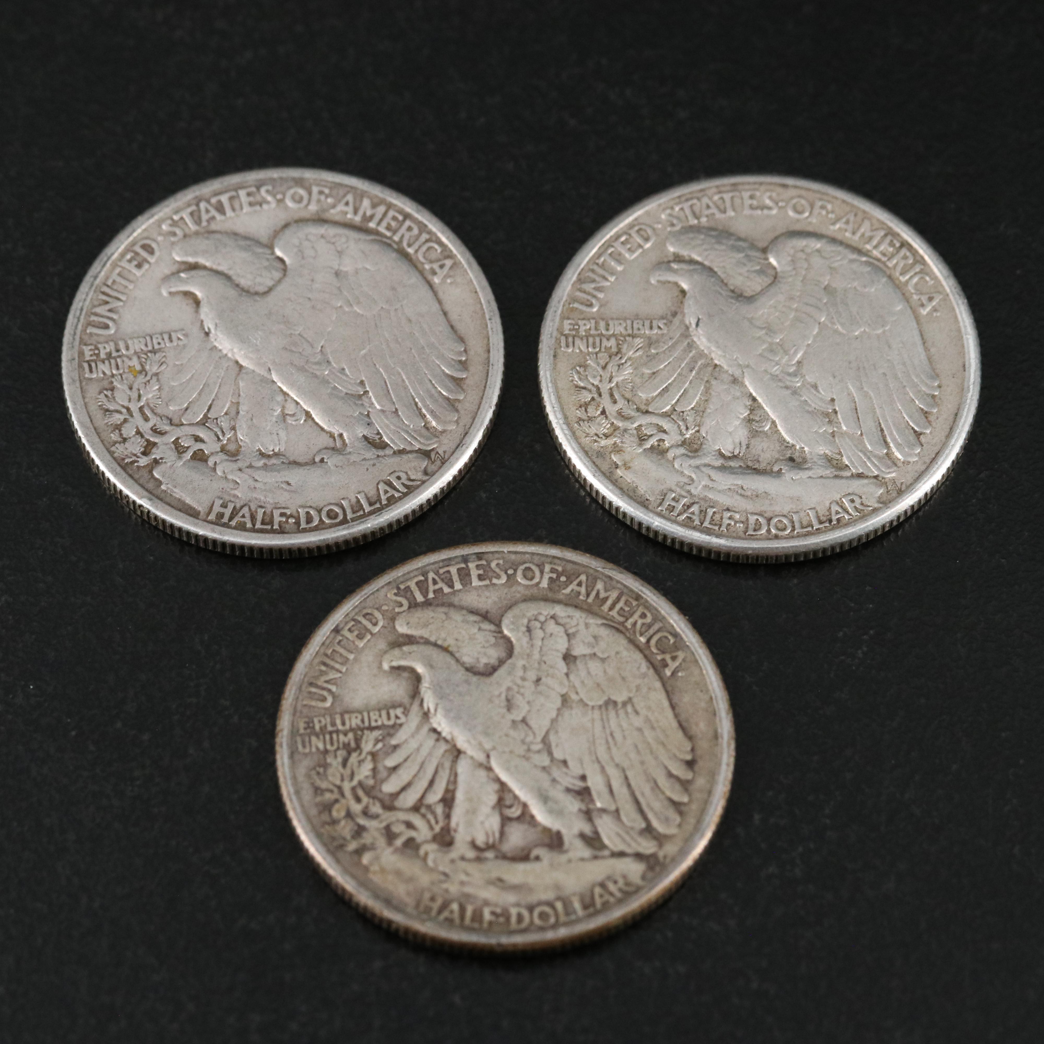 Group of Thirteen U.S. Barber and Walking Liberty Half Dollars