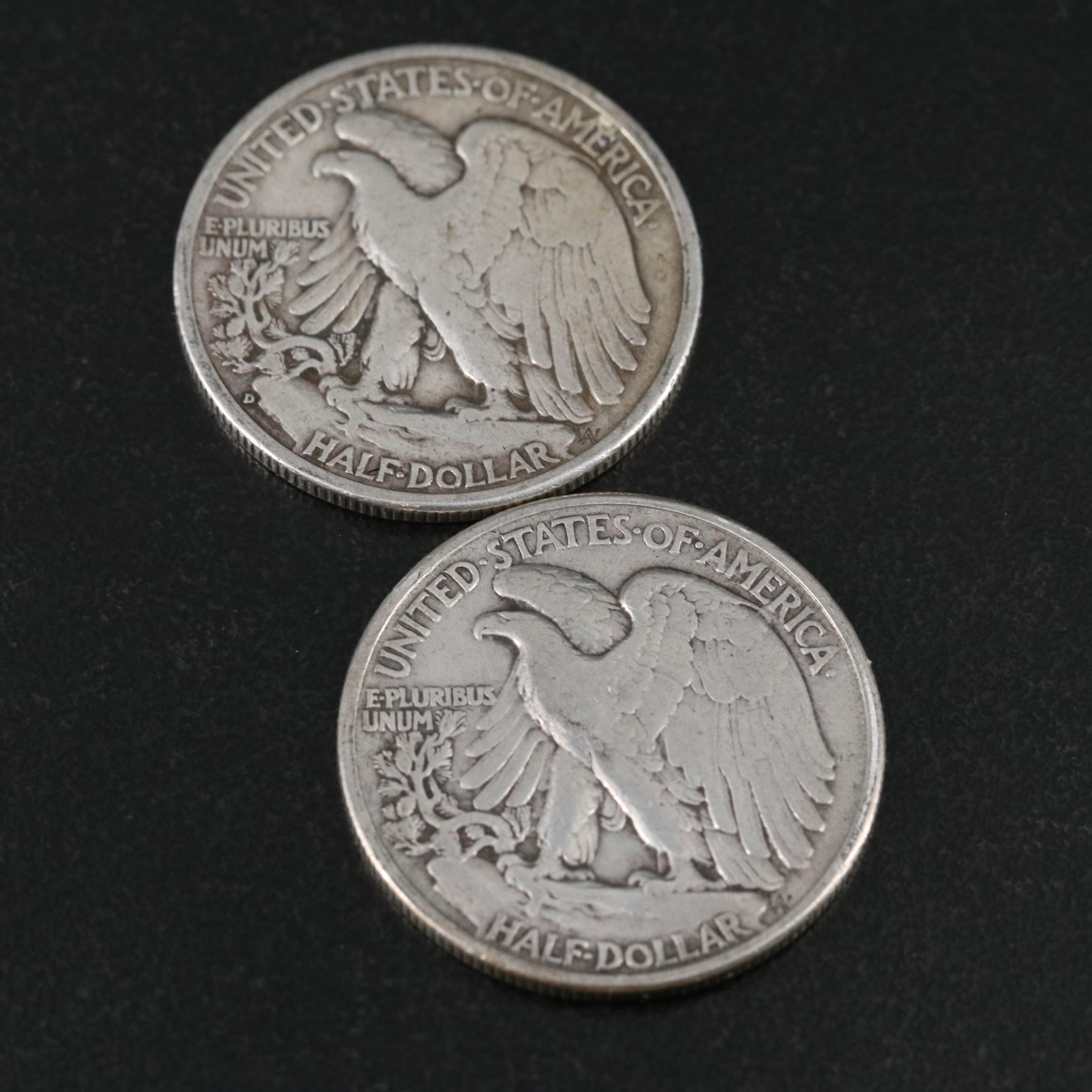 Group of Thirteen U.S. Barber and Walking Liberty Half Dollars