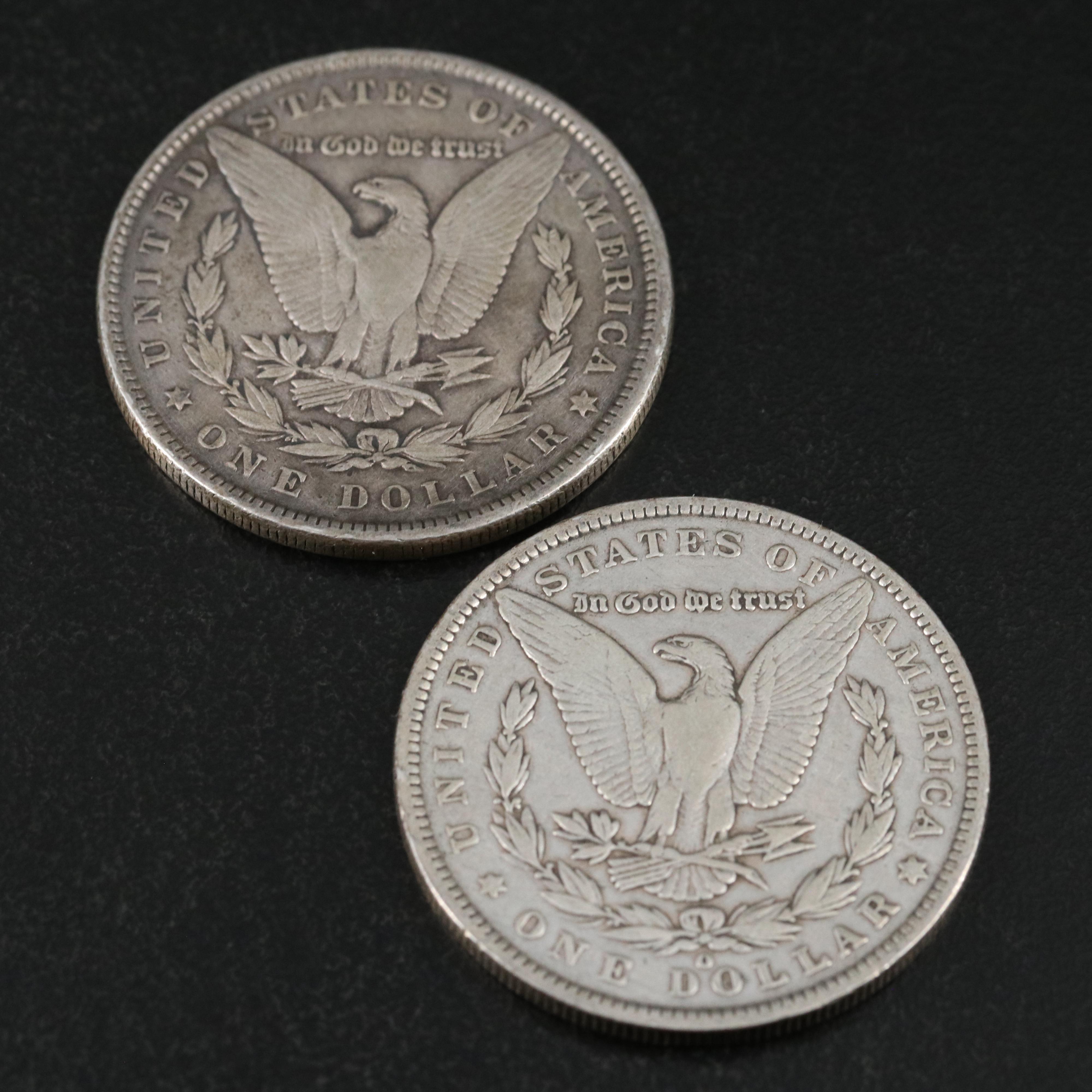 Six U.S. Morgan and Peace Dollars