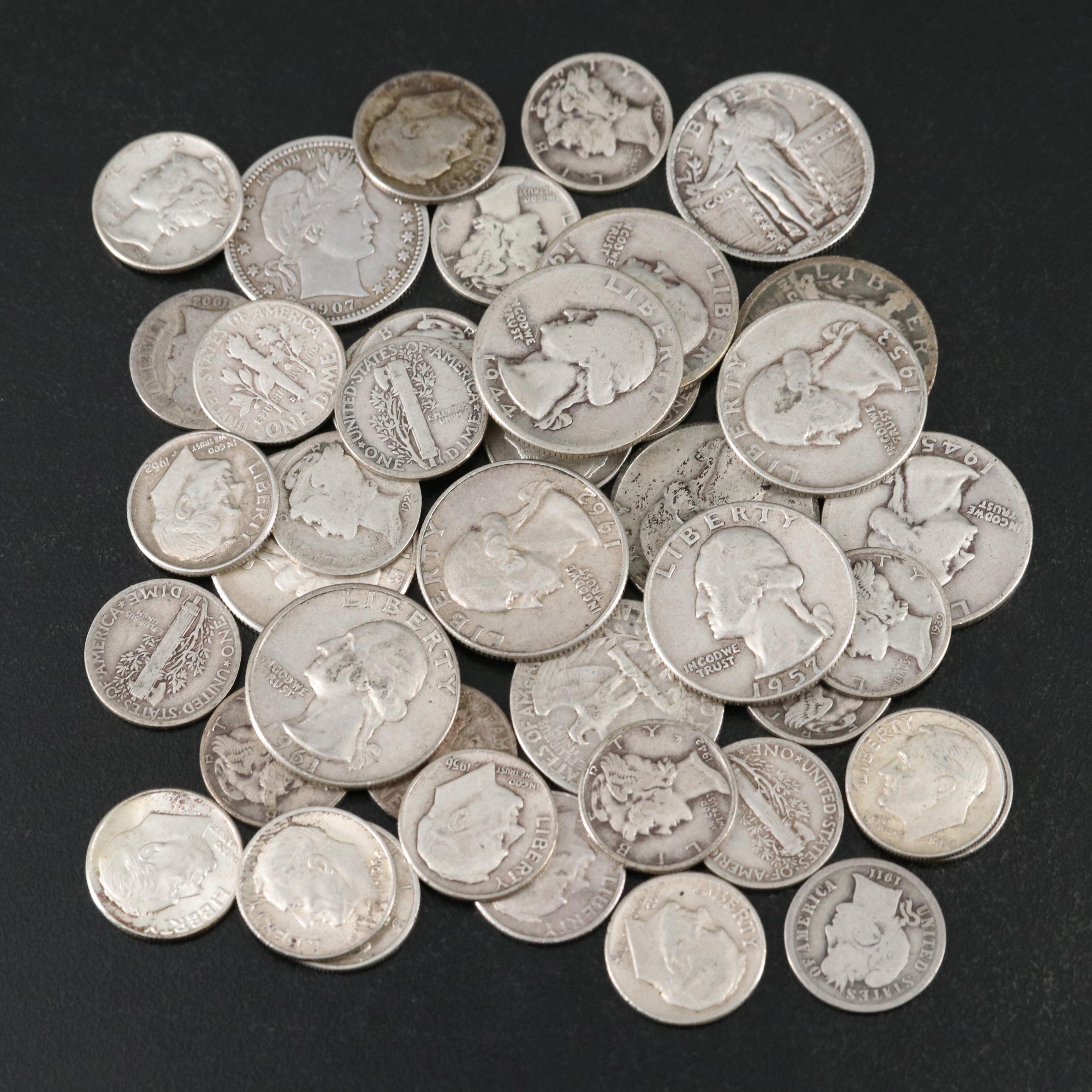Group of U.S. 90% Silver Dimes and Quarters