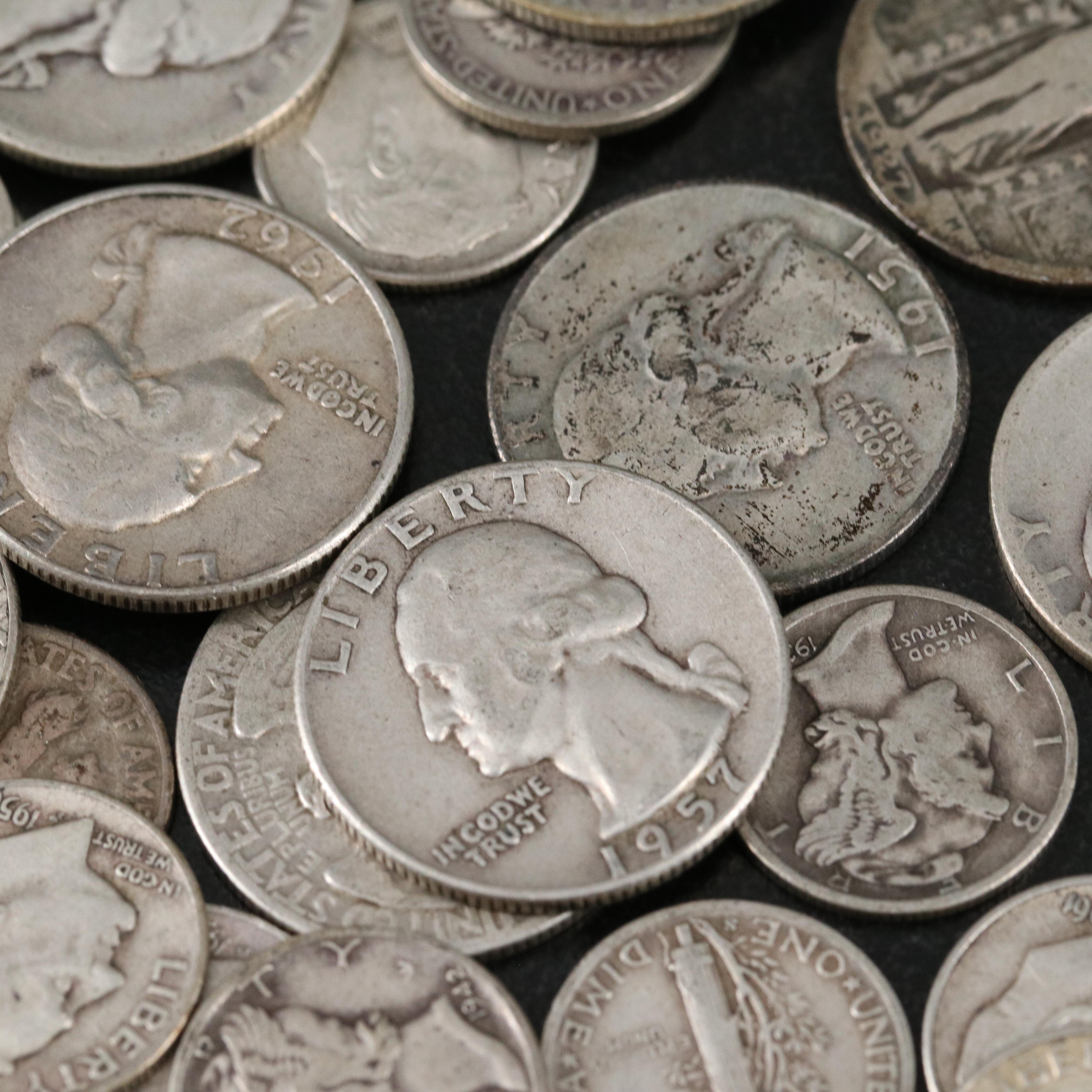 Group of U.S. 90% Silver Dimes and Quarters