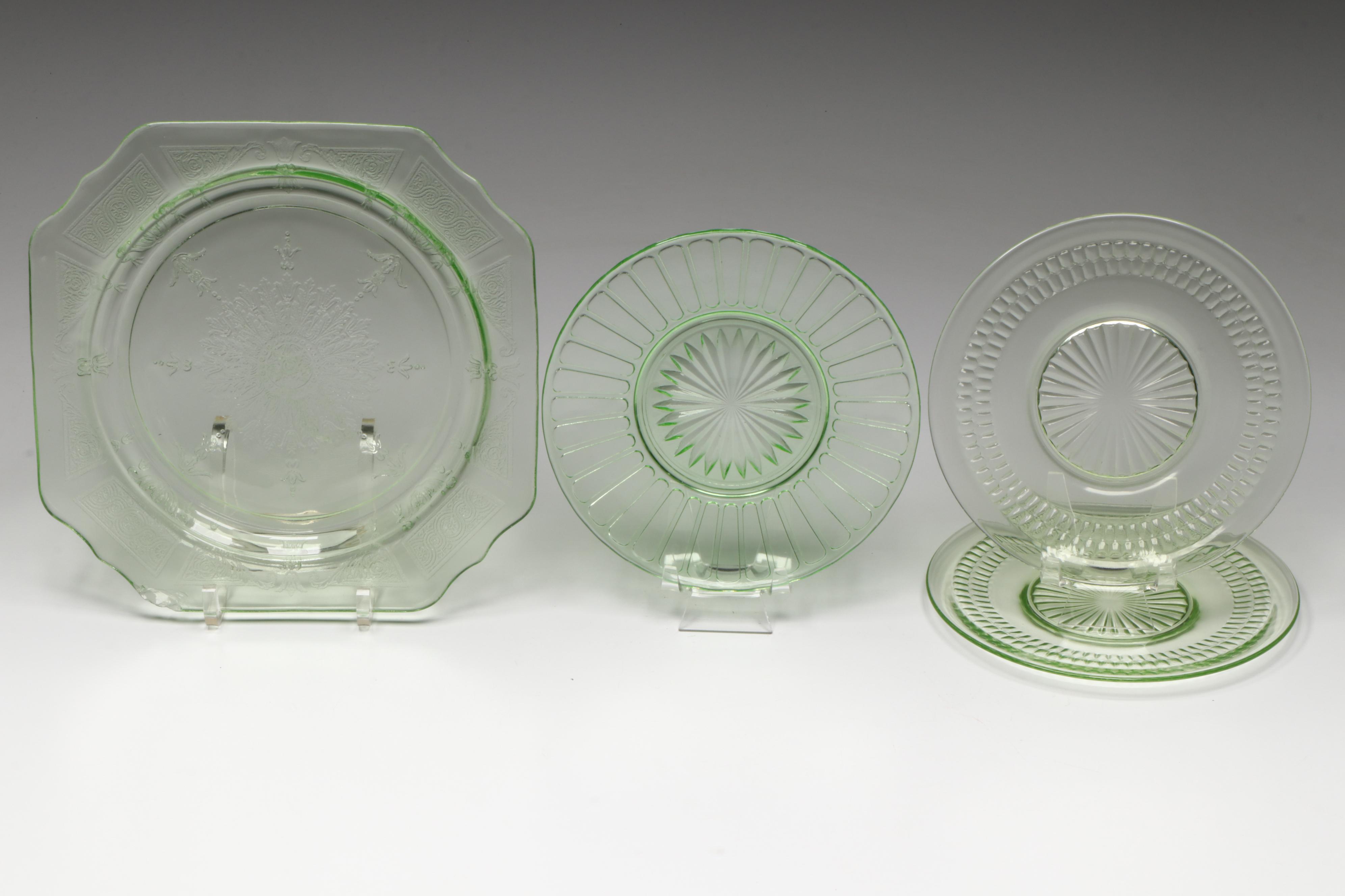 Anchor Hocking "Roulette Green" and "Princess Green" with Other Tableware