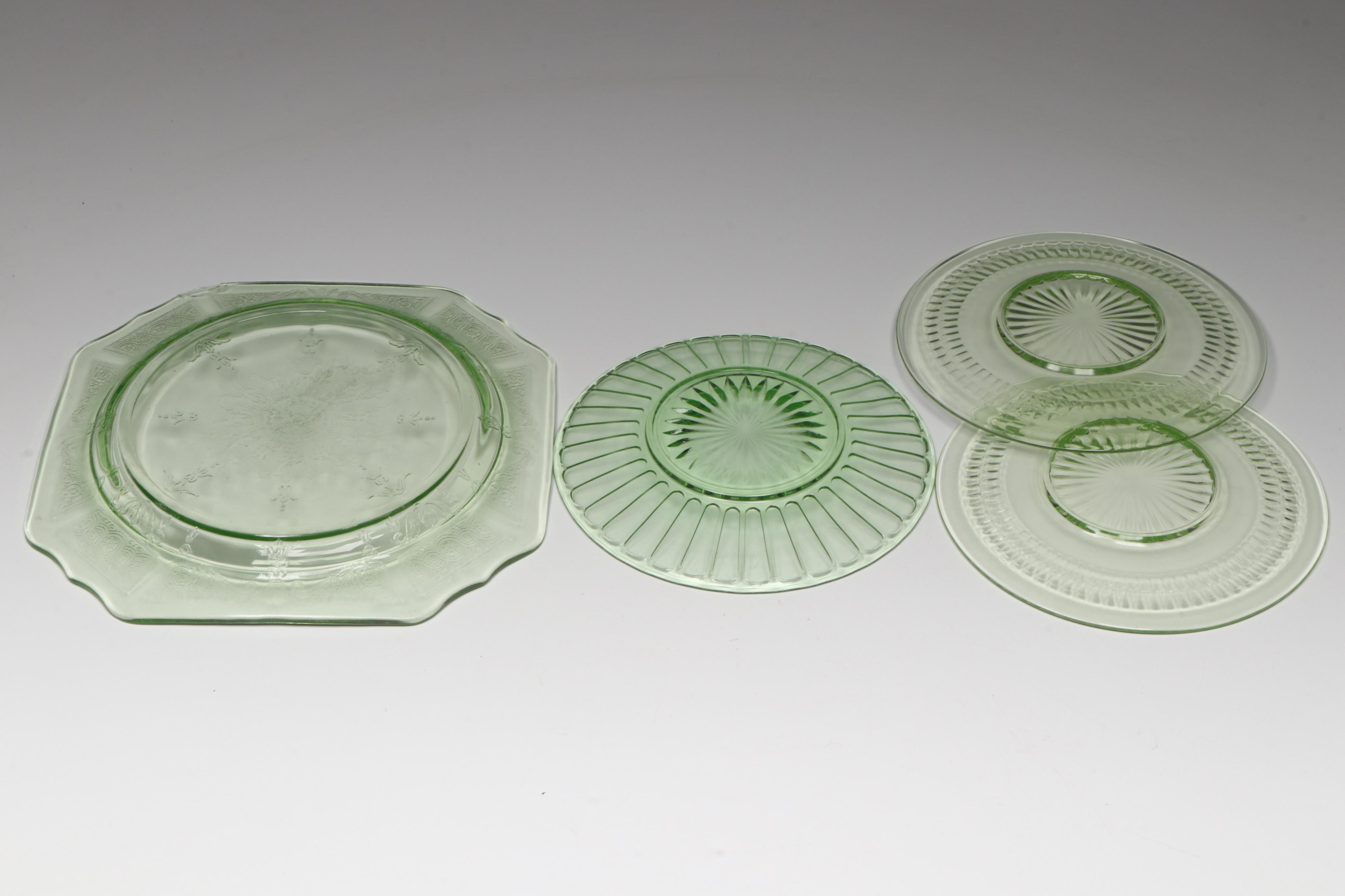 Anchor Hocking "Roulette Green" and "Princess Green" with Other Tableware
