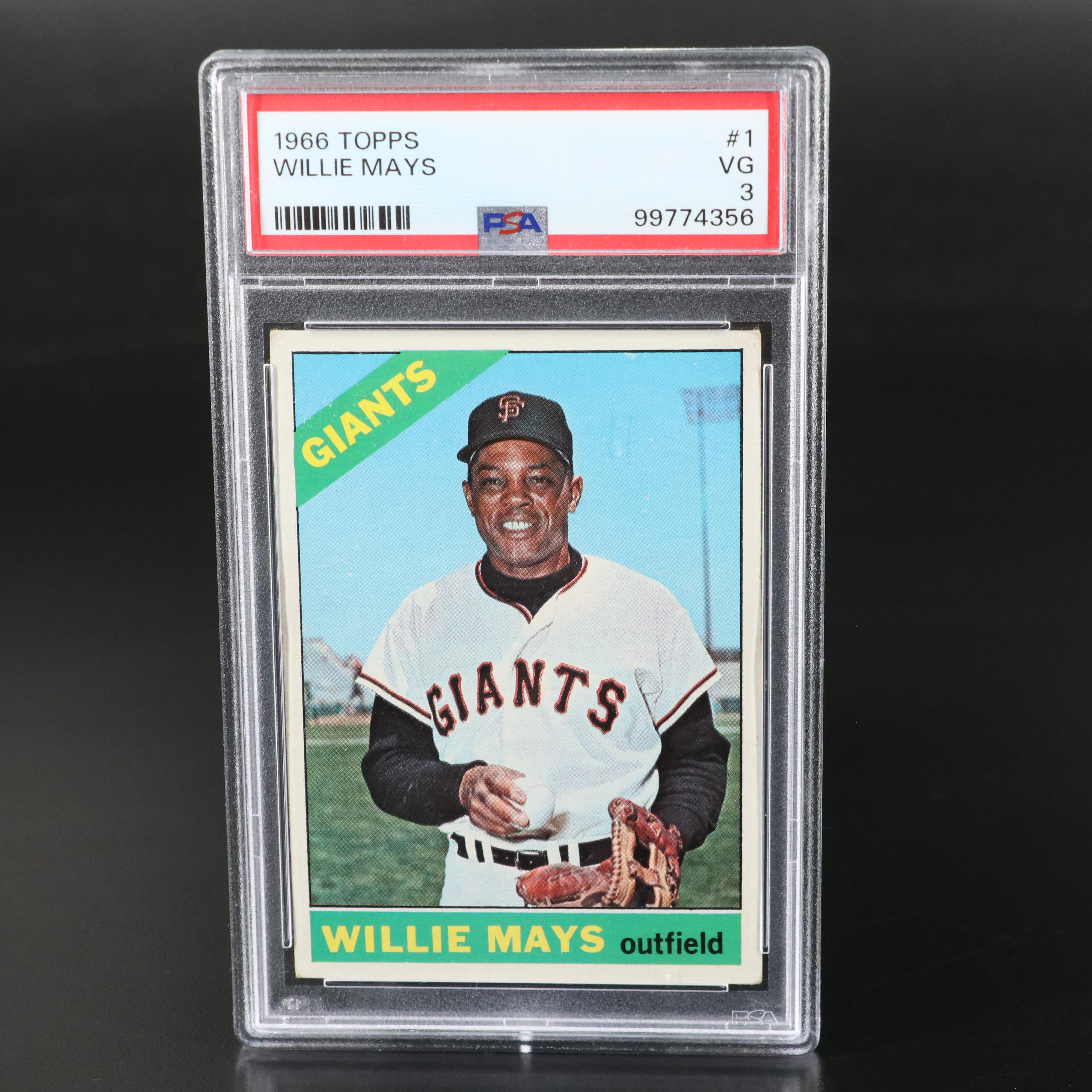 1966 Topps Willie Mays San Francisco Giants Baseball Card Graded PSA 3