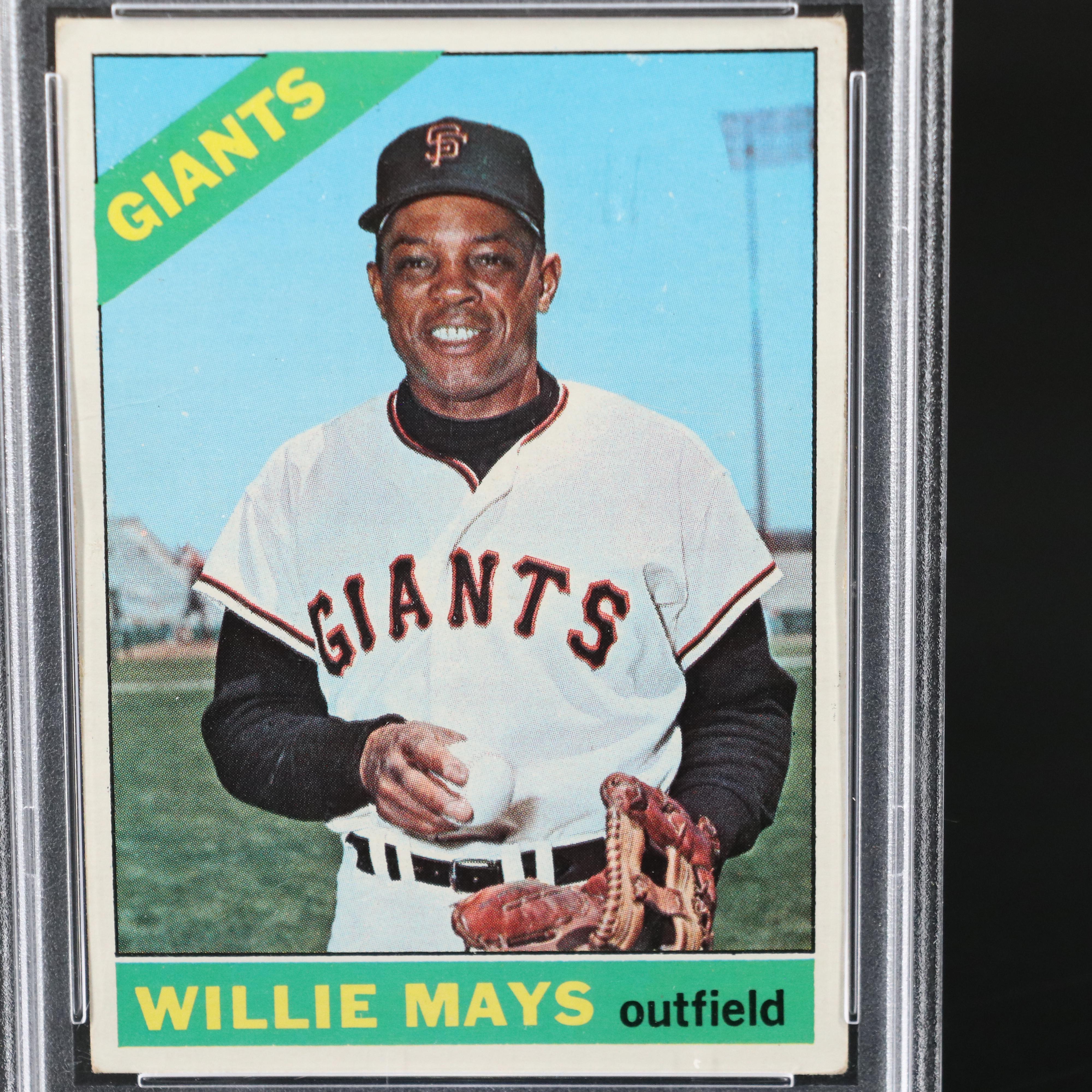1966 Topps Willie Mays San Francisco Giants Baseball Card Graded PSA 3