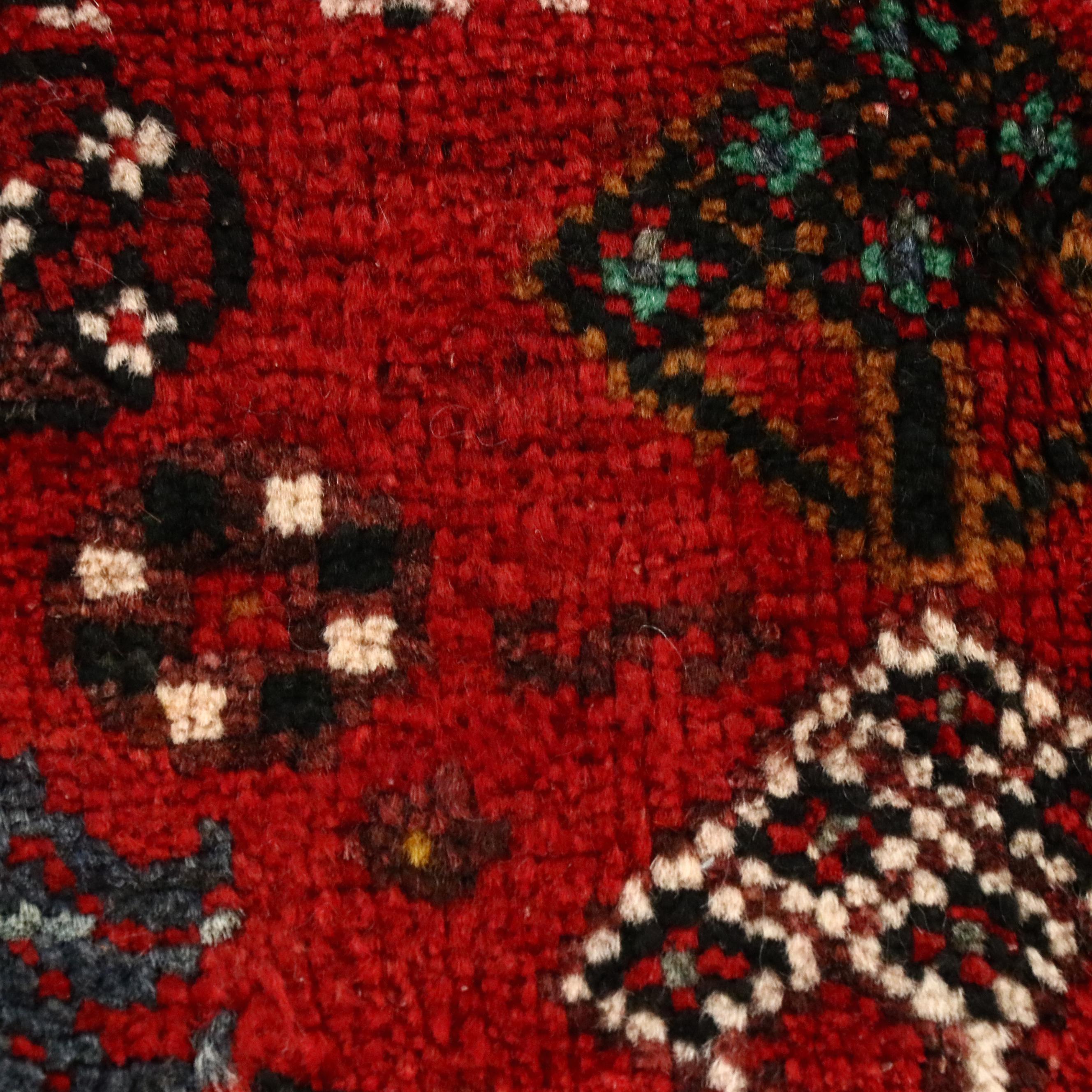 4'1 x 8' Hand-Knotted Persian Qashqai Area Rug