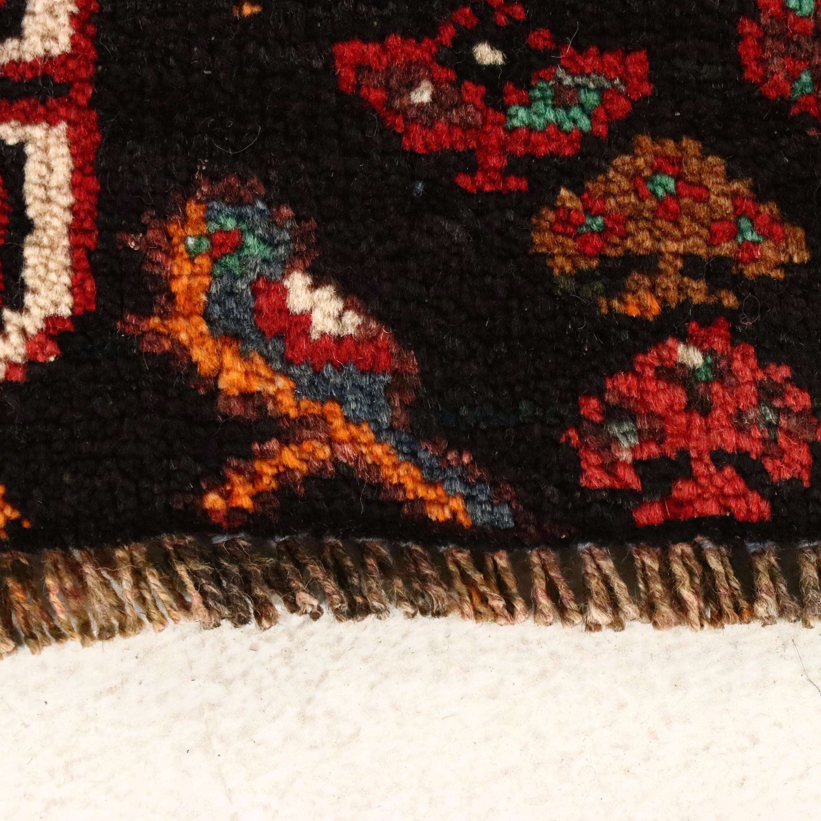 4'1 x 8' Hand-Knotted Persian Qashqai Area Rug