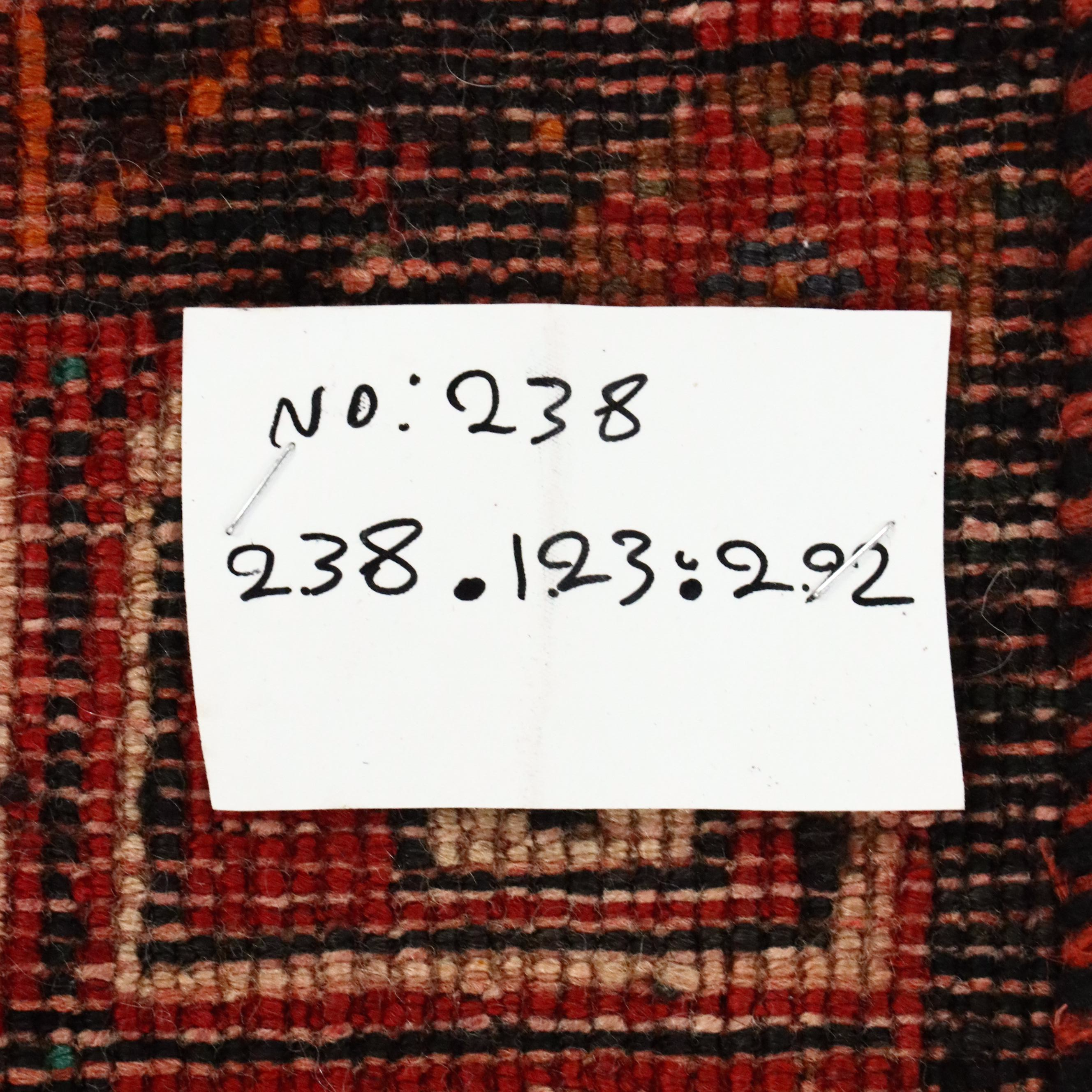 4'1 x 8' Hand-Knotted Persian Qashqai Area Rug