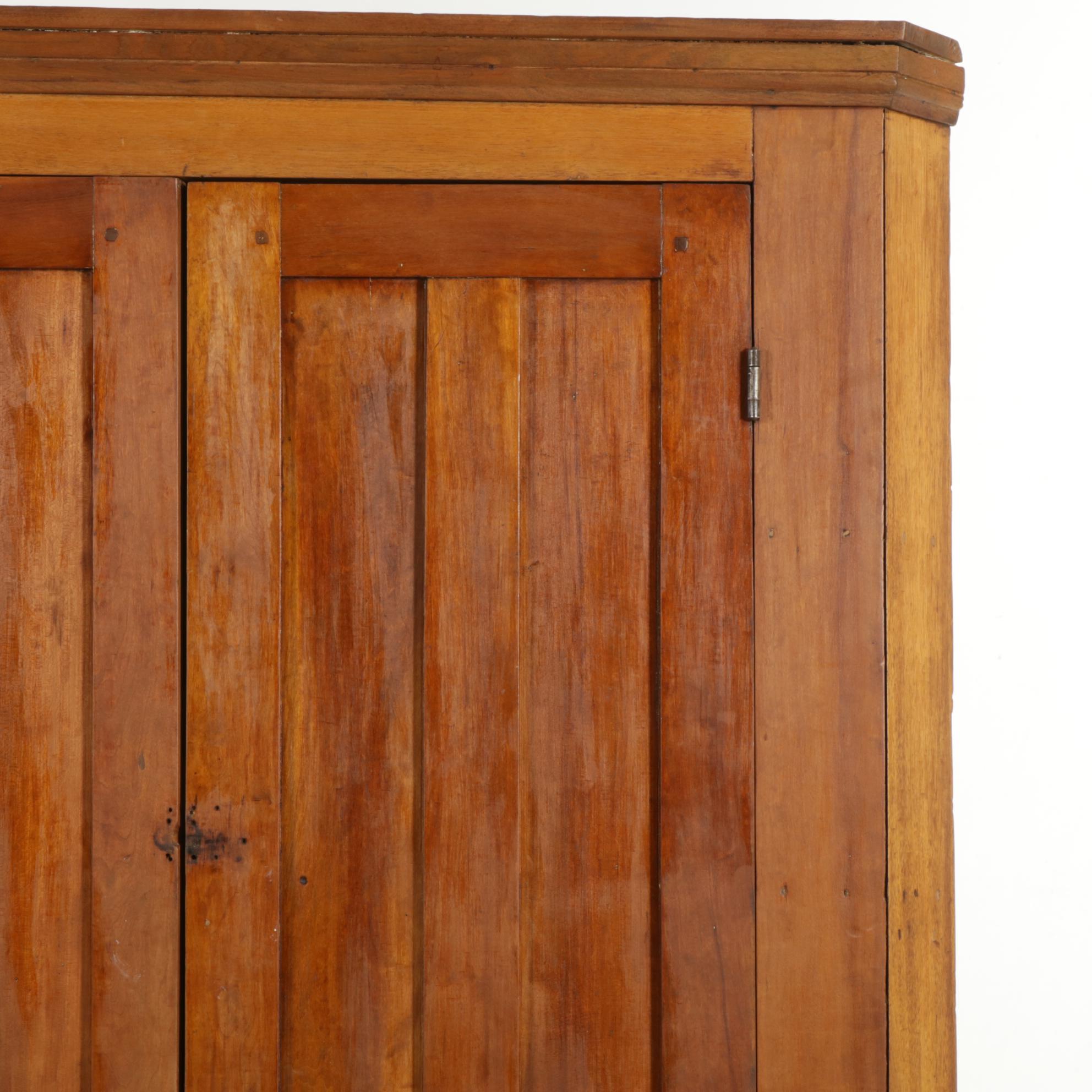 American Primitive Cherry Corner Cabinet, 19th Century