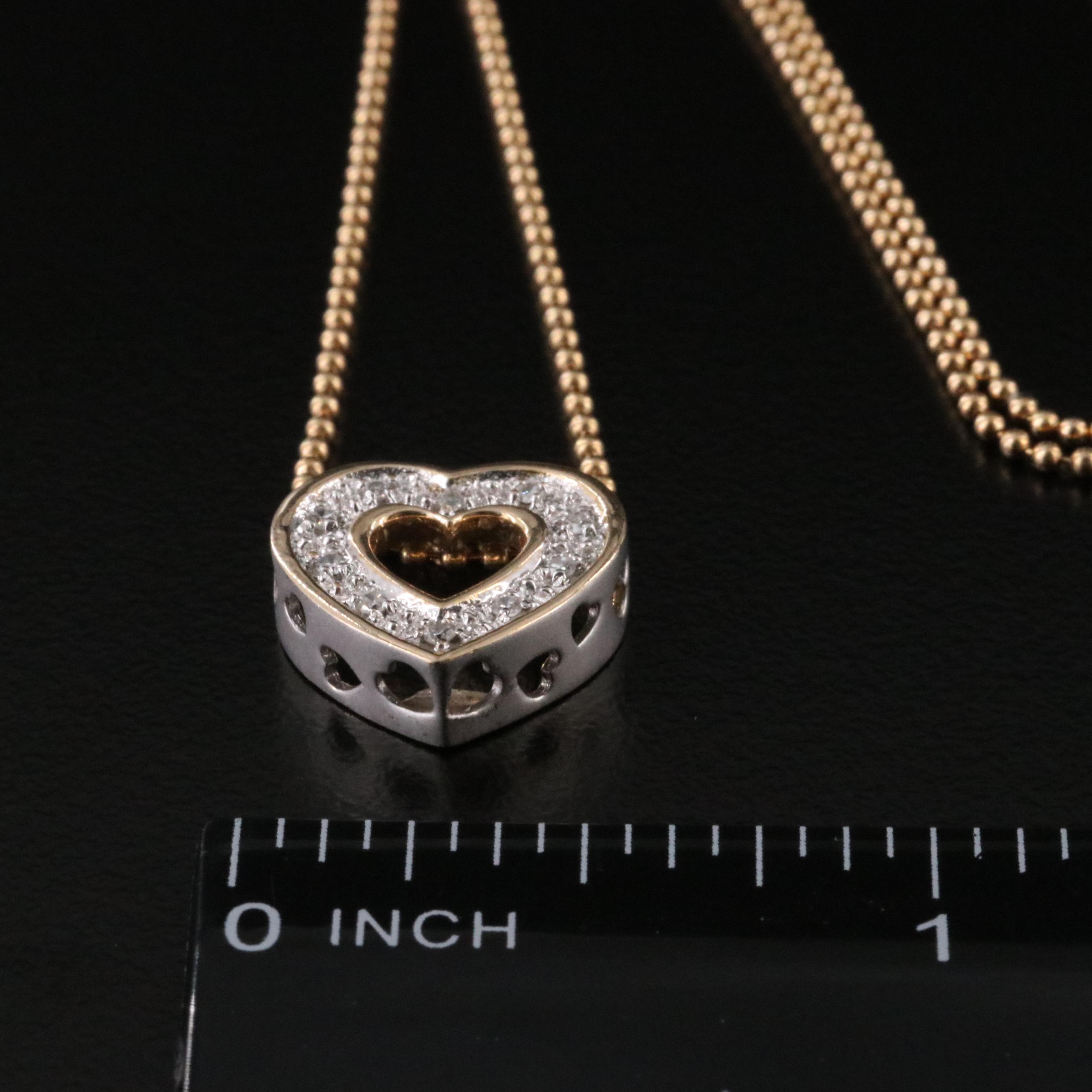 14K 0.10 CTW Diamond Heart Pendant Necklace